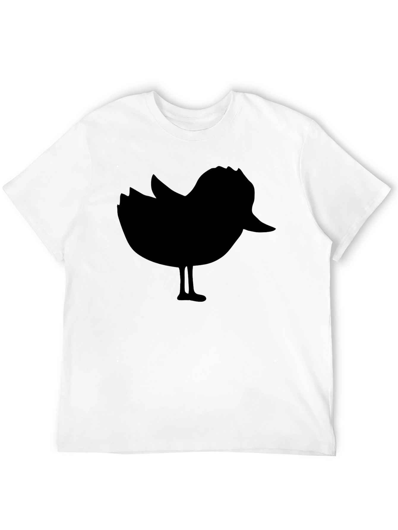 Black Black T-Shirt with Silhouette Bird Design view 12