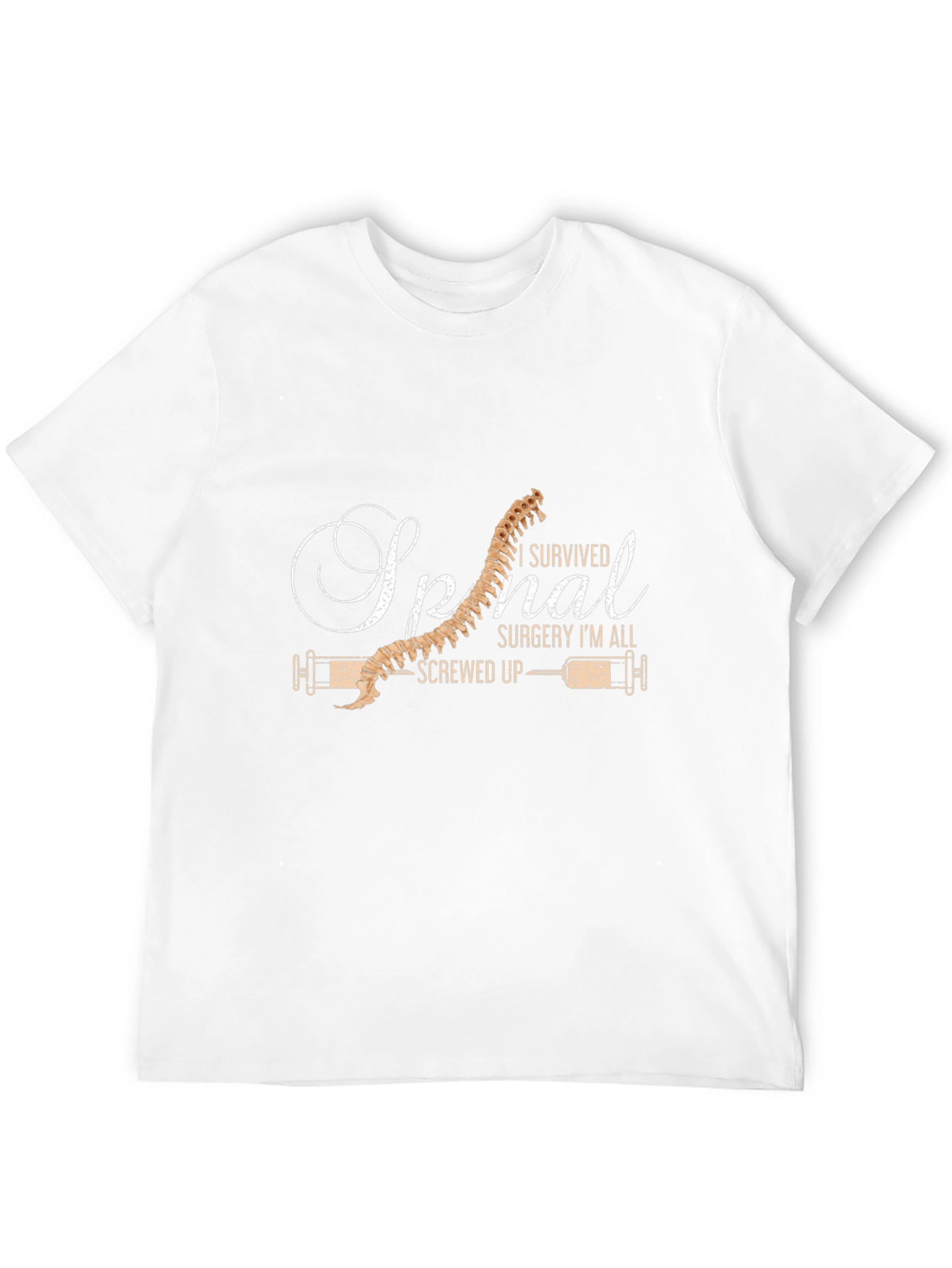 Black Spinal Surgery Survivor T-Shirt - Screwed Up Humor view 12