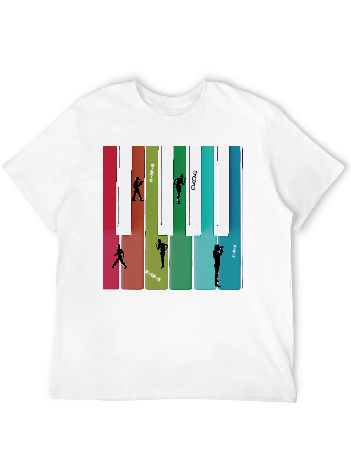 Black Music Note Piano Keys Runner T-Shirt view 12
