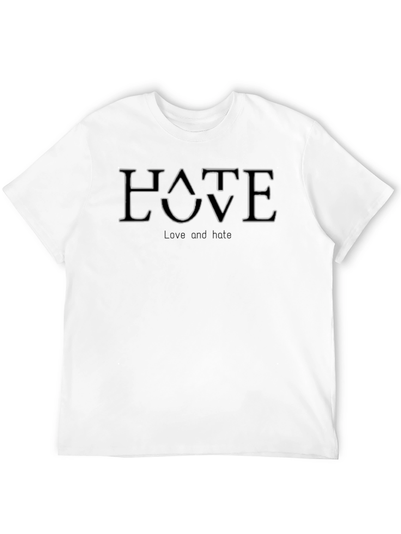 Black Love Hate Graphic Black T-Shirt view 12