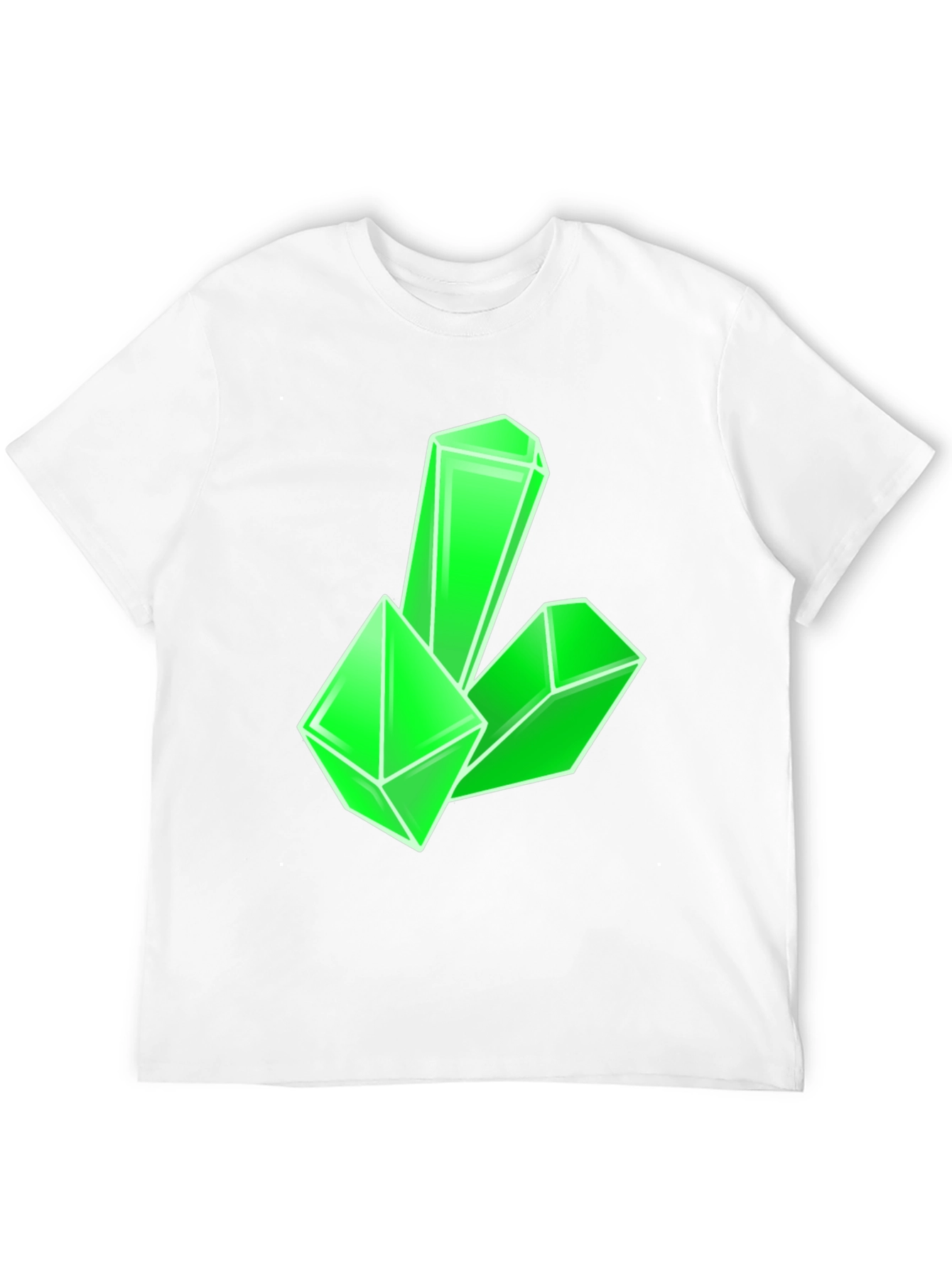 Black Geometric Green Crystal Graphic Tee - Modern Style view 12
