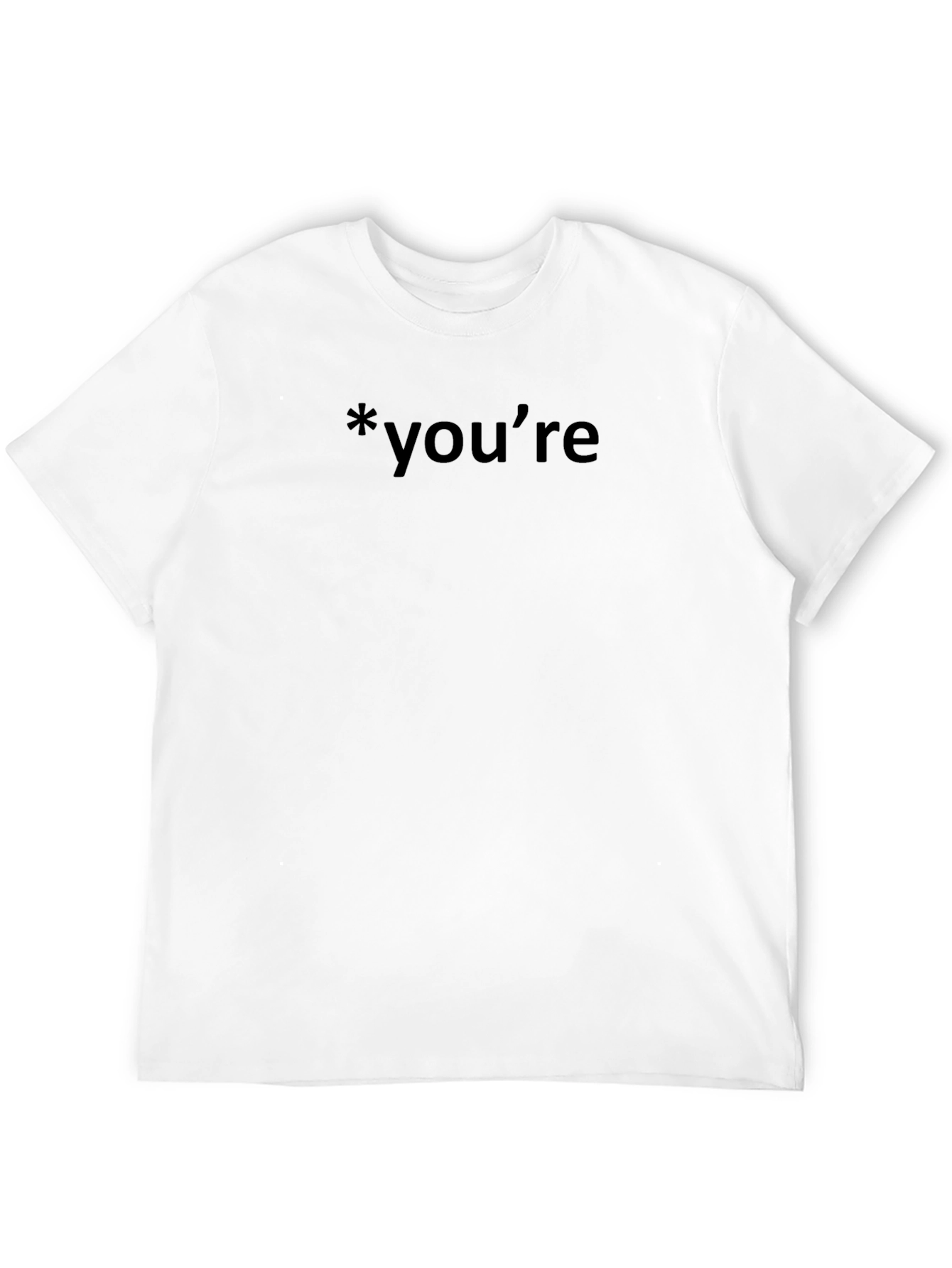Black "*You're" Black T-Shirt - Grammar Humor Tee view 12