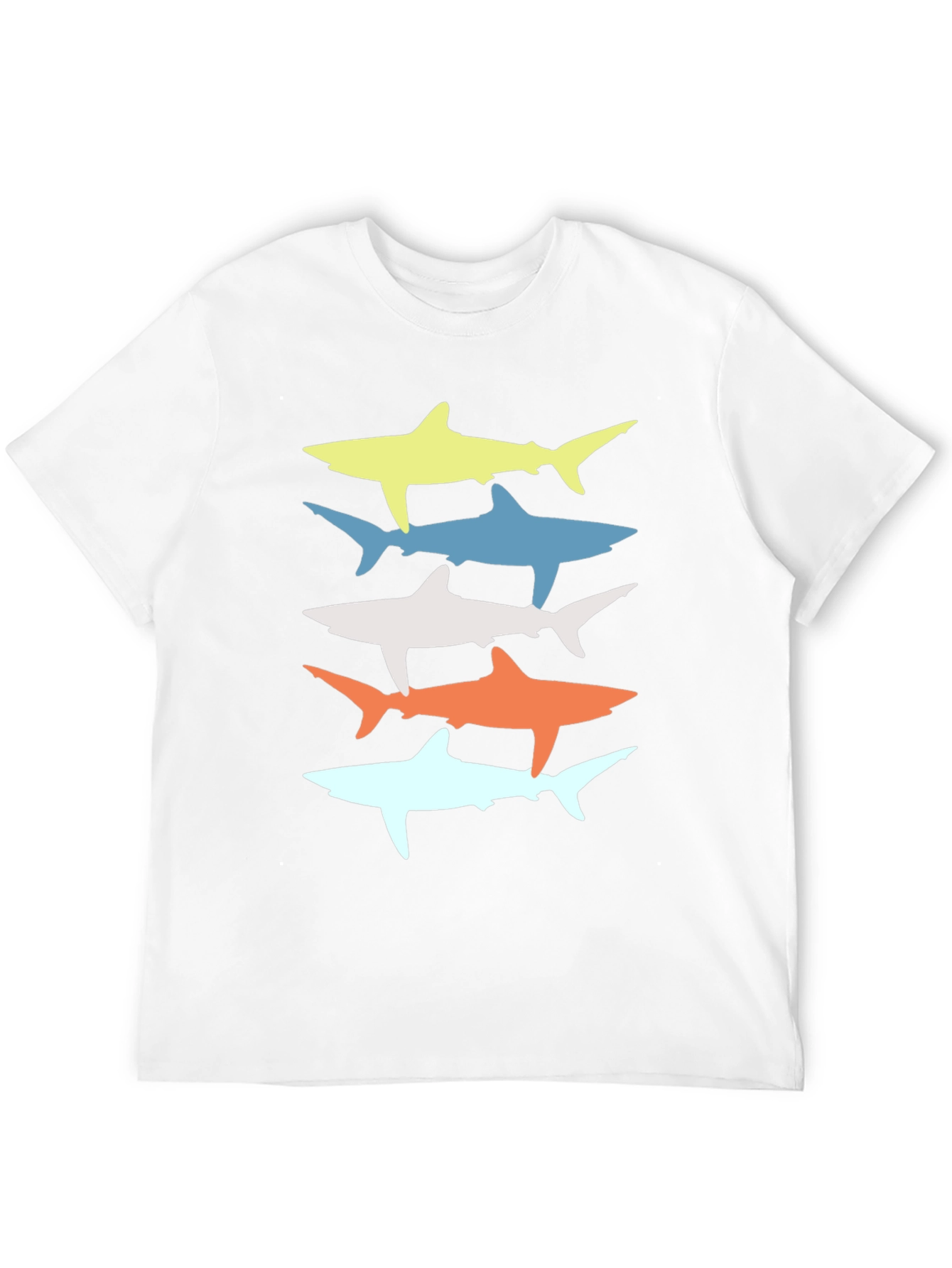 Black Retro Shark Stack Graphic Tee - Cool Casual Style view 12
