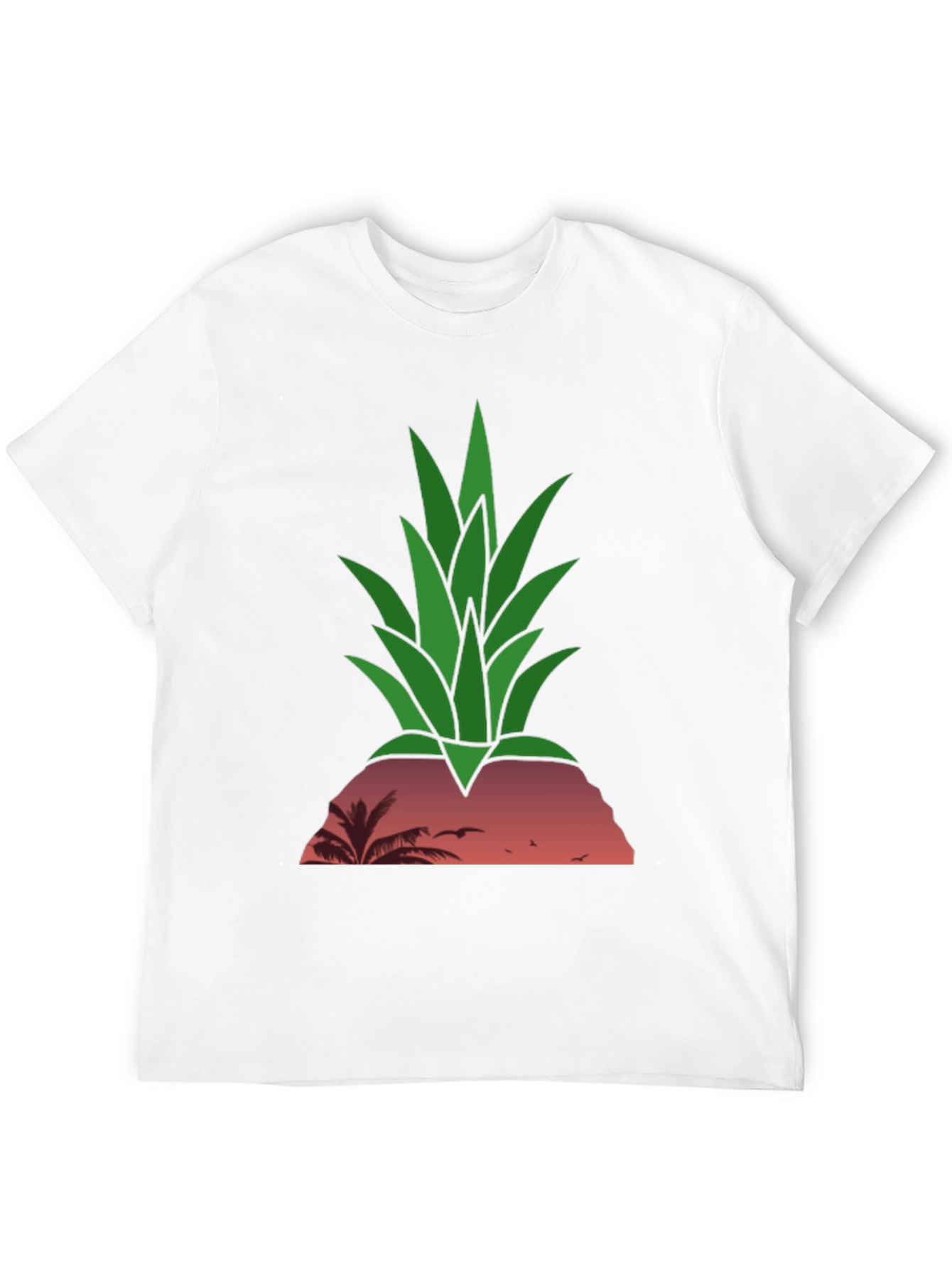 Black Tropical Pineapple Sunset T-Shirt view 12