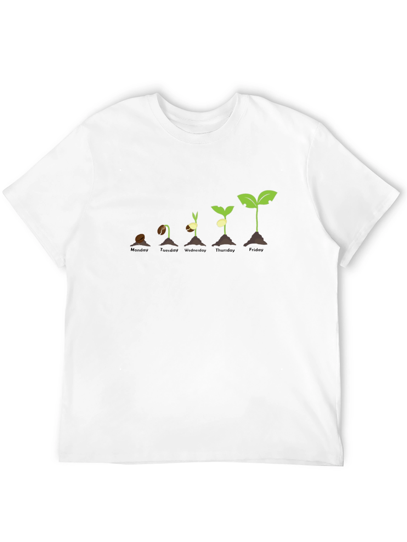 Black Plant Growth Stages T-Shirt - Black Cotton Tee view 12
