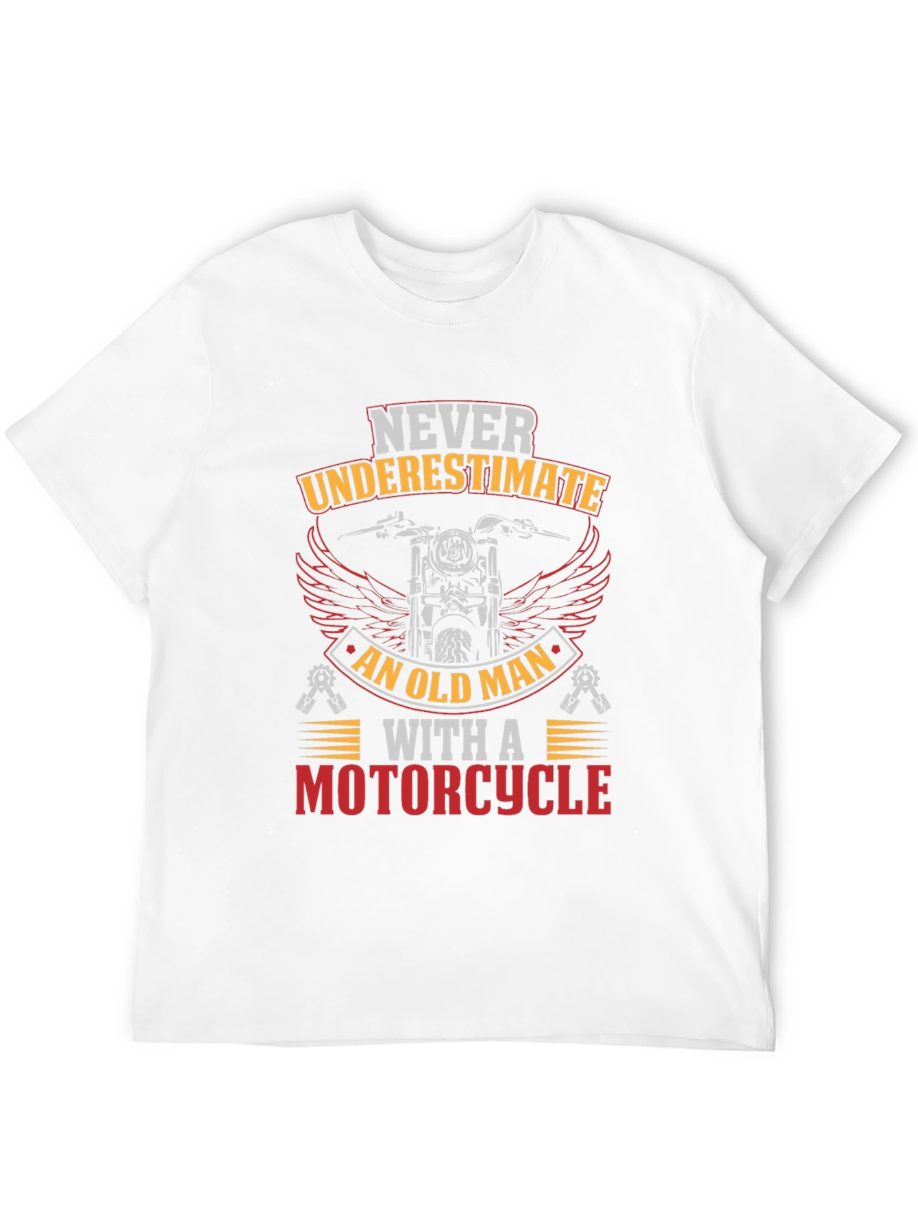 Black Never Underestimate Old Man Motorcycle Graphic T-Shirt view 12