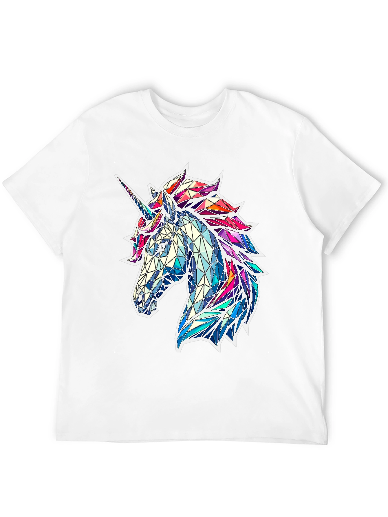 Black Geometric Unicorn Graphic Tee - Black view 12