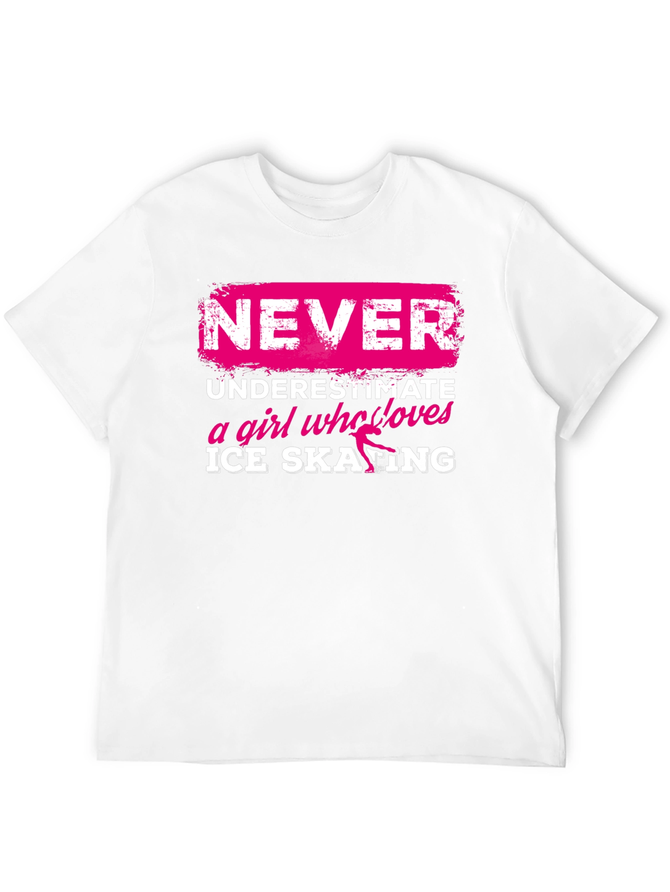 Black Never Underestimate Ice Skating Girl T-Shirt view 12