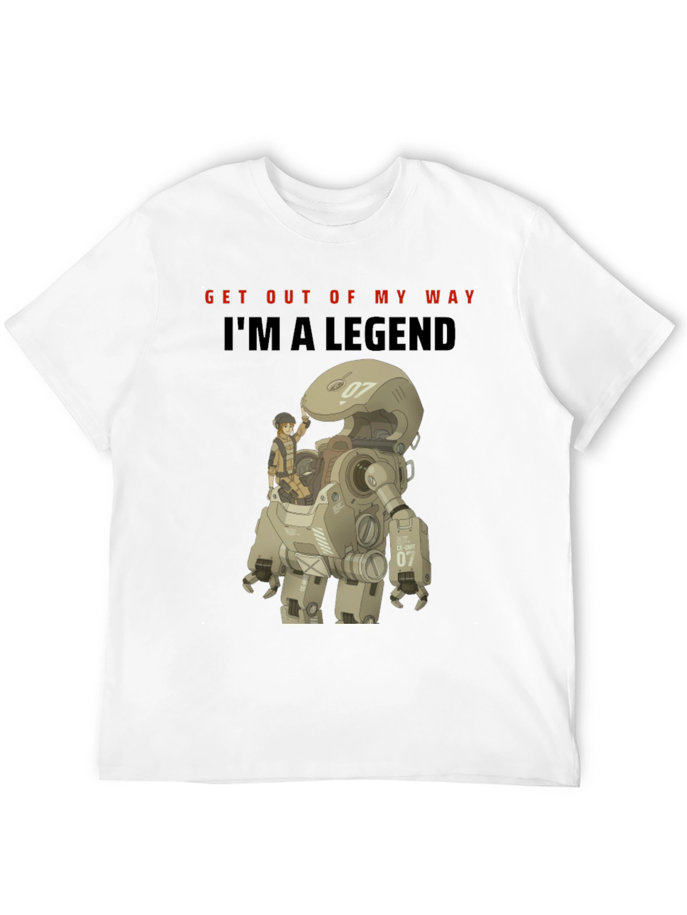 Black I'm A Legend Robot T-Shirt - Unique Graphic Tee view 12