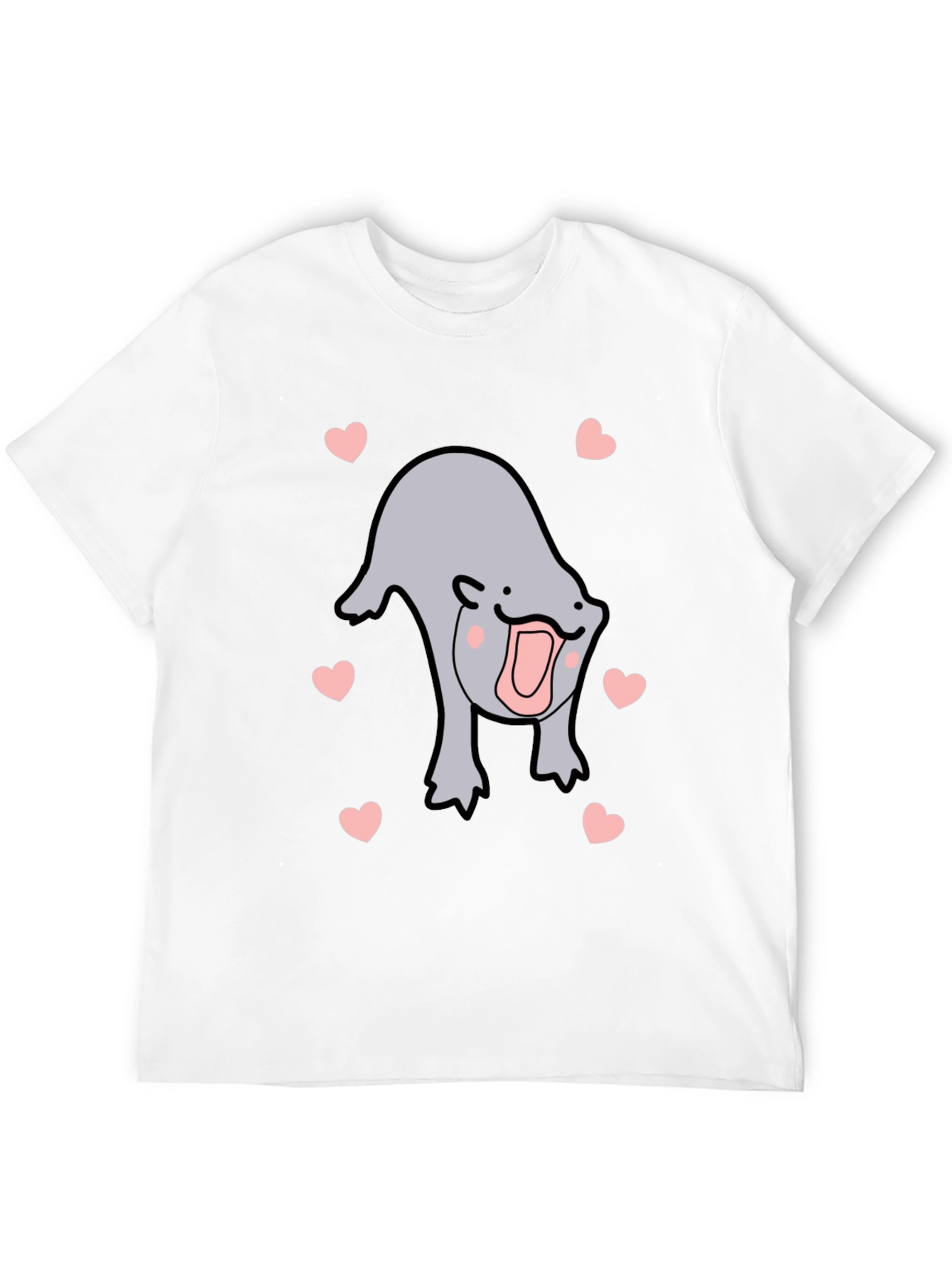 Black Cute Otter Heart Black T-Shirt view 12