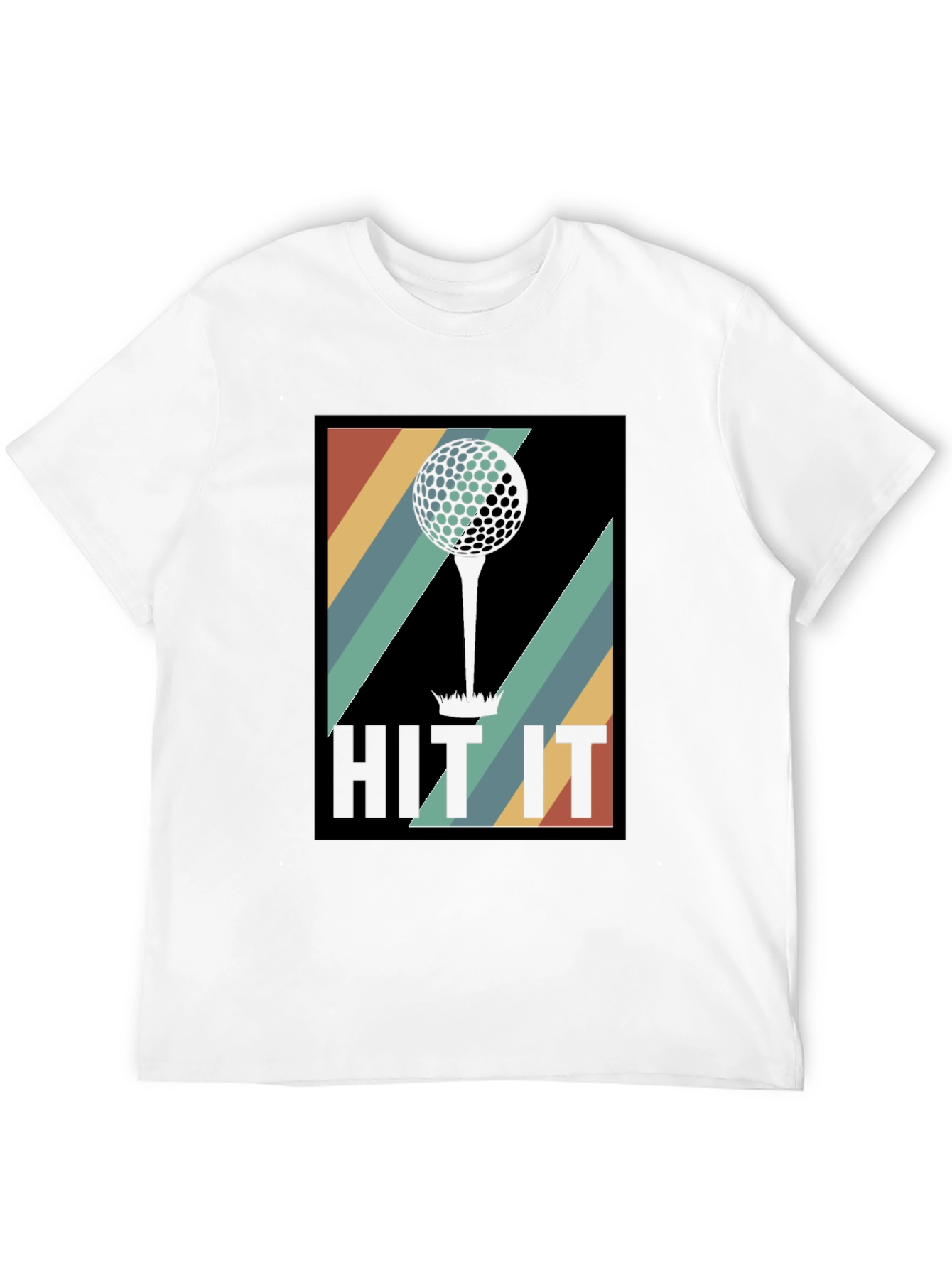 Black Retro Golf Ball Tee T-Shirt - Hit It! view 12