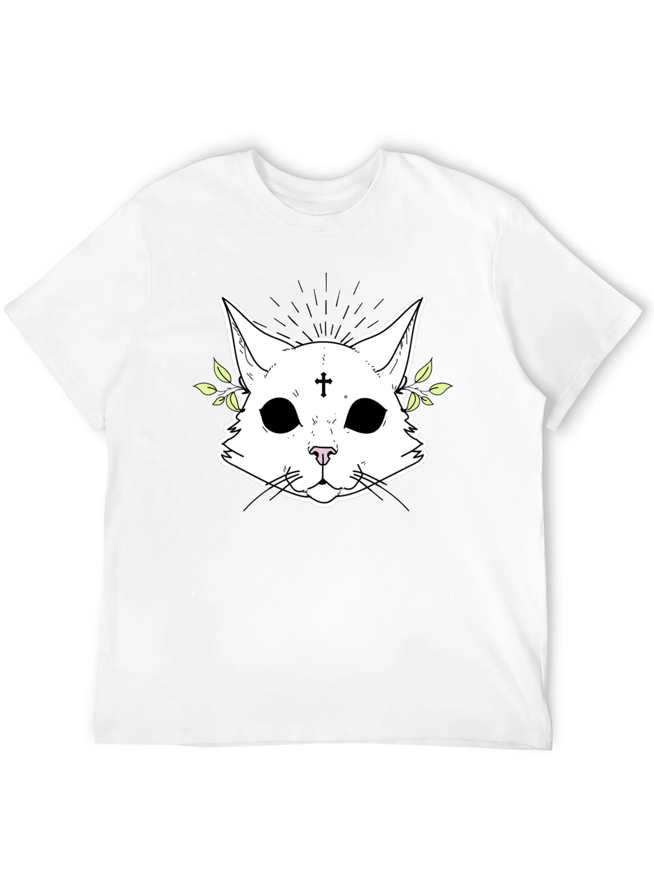 Black Mystic Cat Graphic T-Shirt view 12