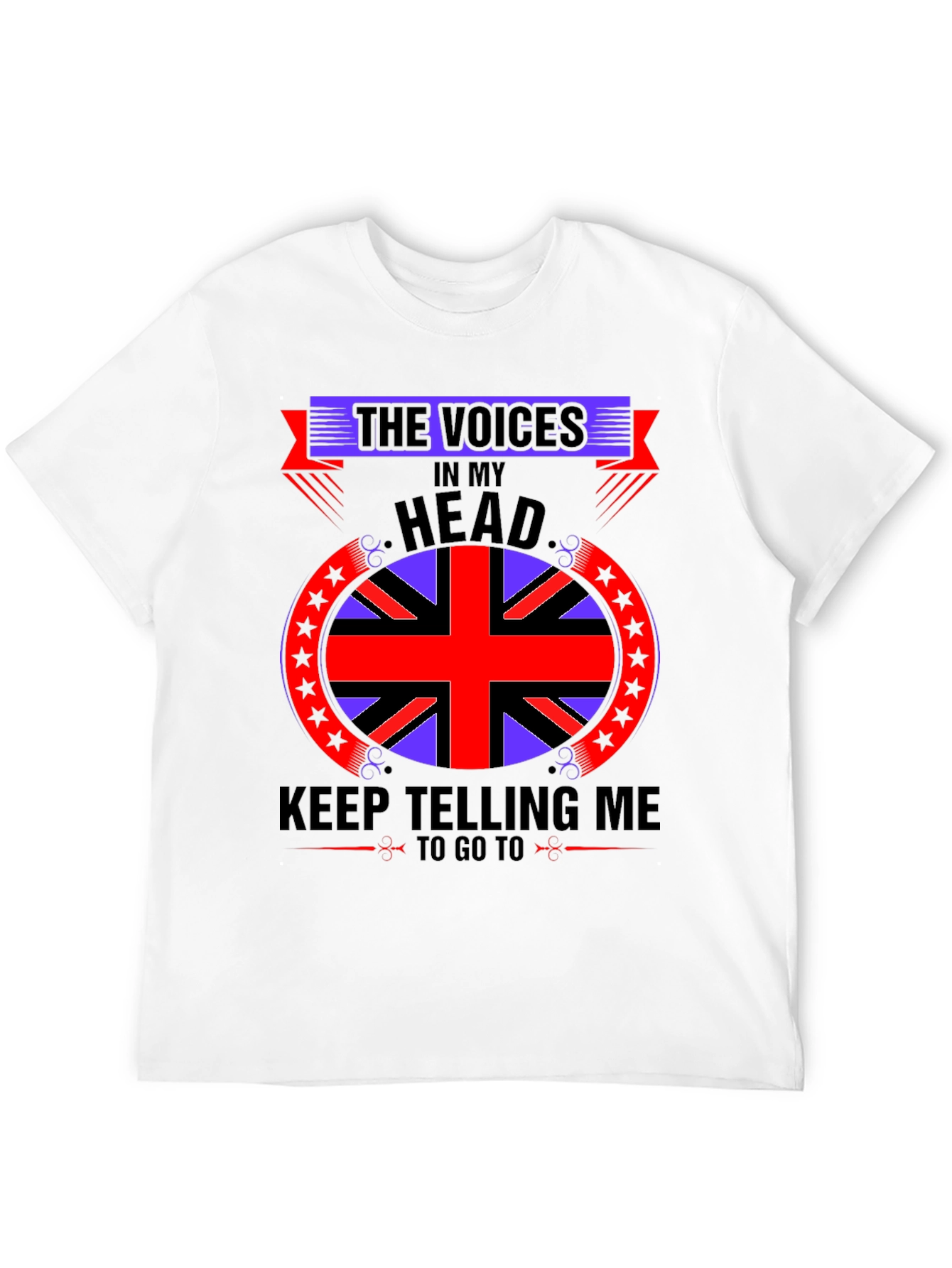 Black Voices In My Head T-Shirt, British Flag view 12