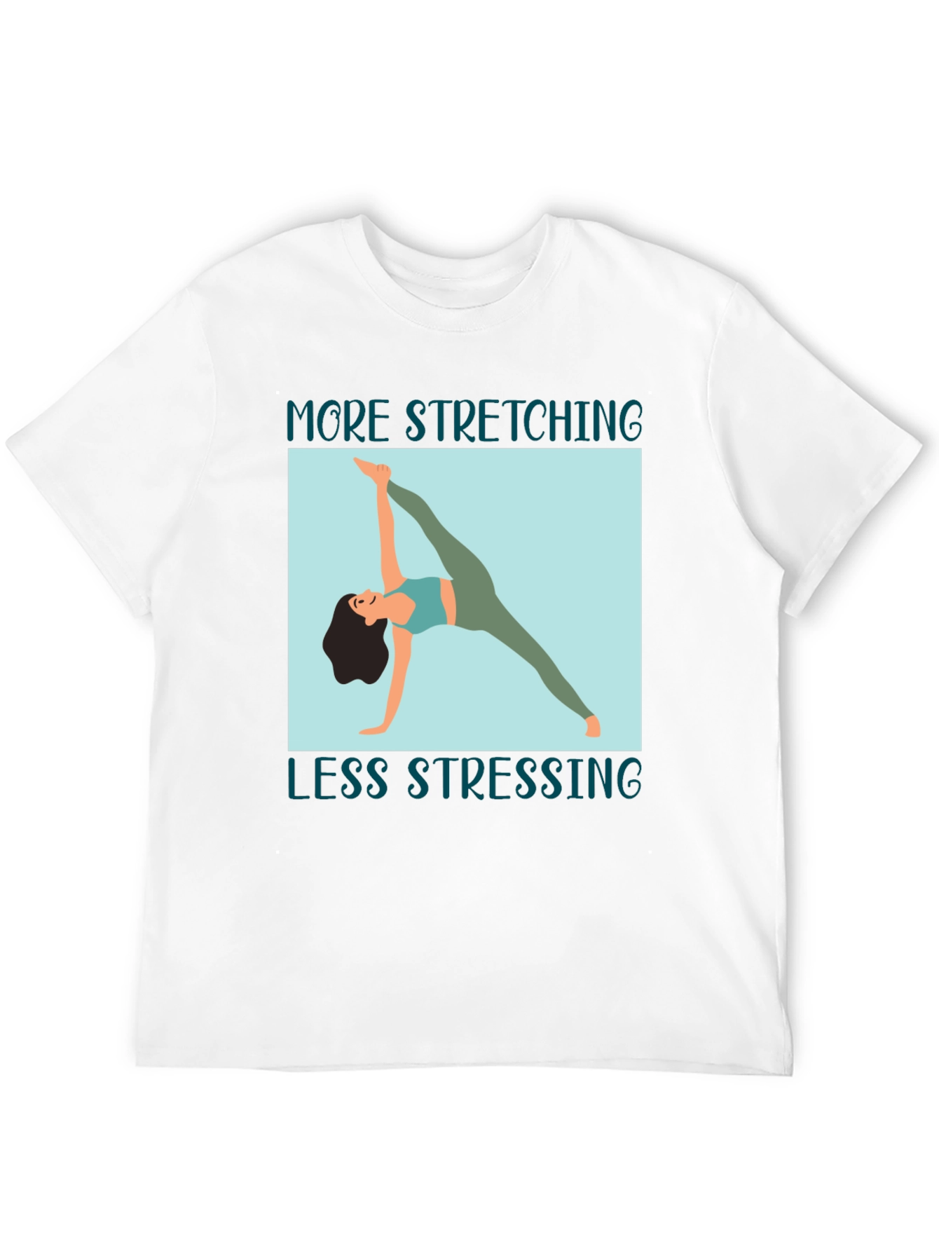 Black Stretching Graphic Tee: More Stretching, Less Stressing view 12