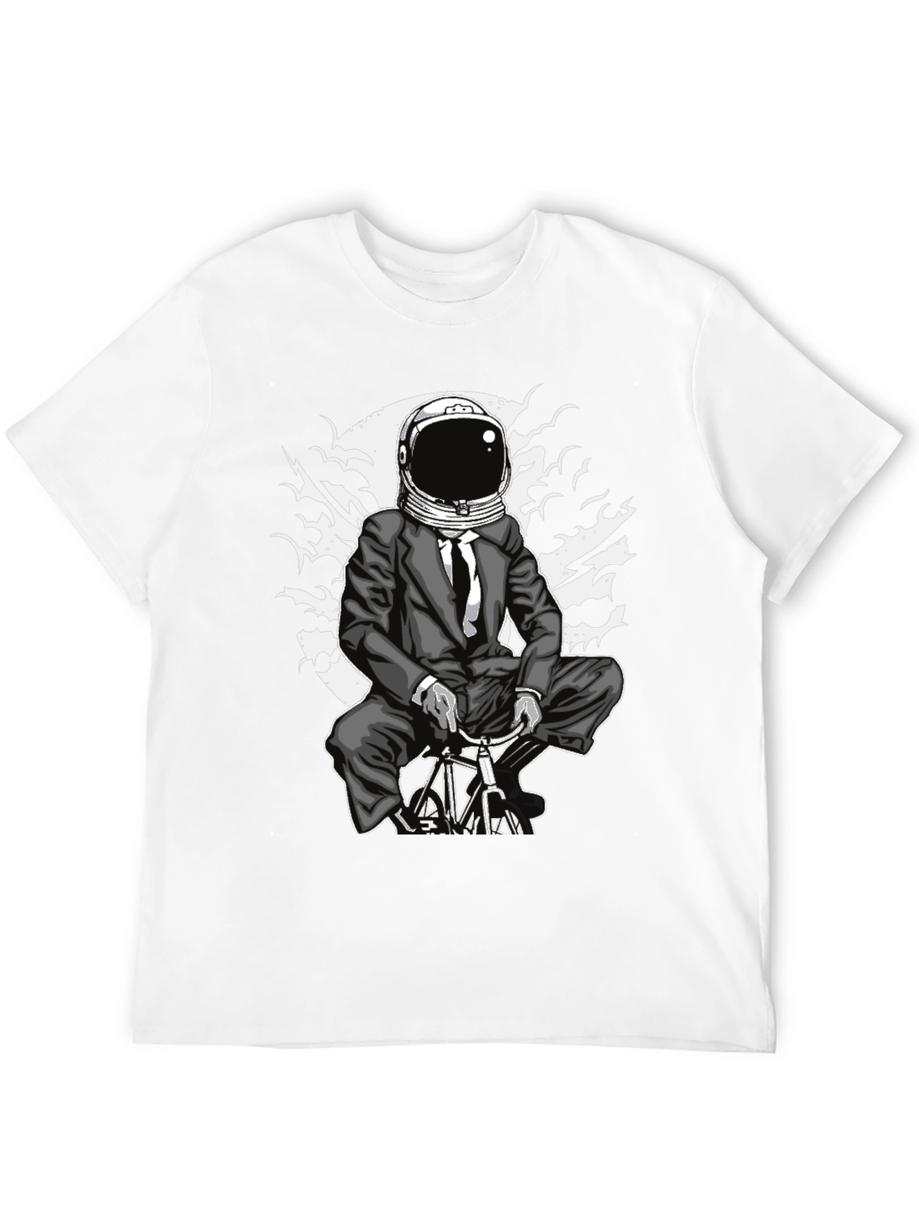 Black Astronaut Biker Black T-Shirt - Unique Graphic Tee view 12