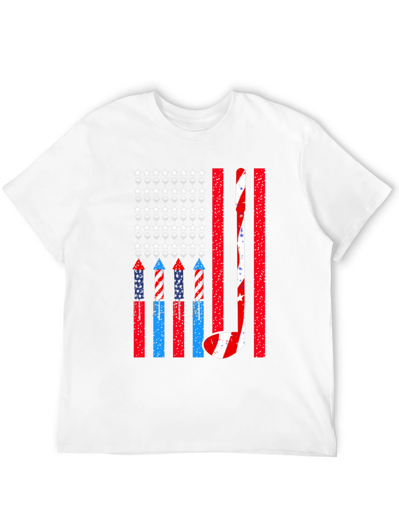 Black Patriotic Hockey USA Flag T-Shirt view 12