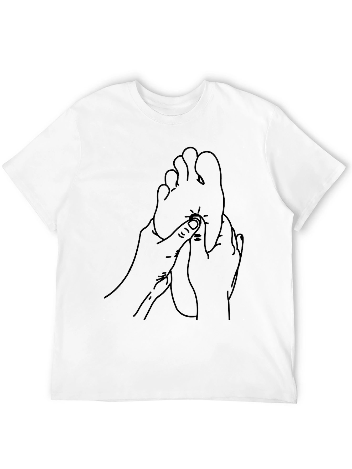 Black Black T-Shirt with Foot Massage Graphic view 12