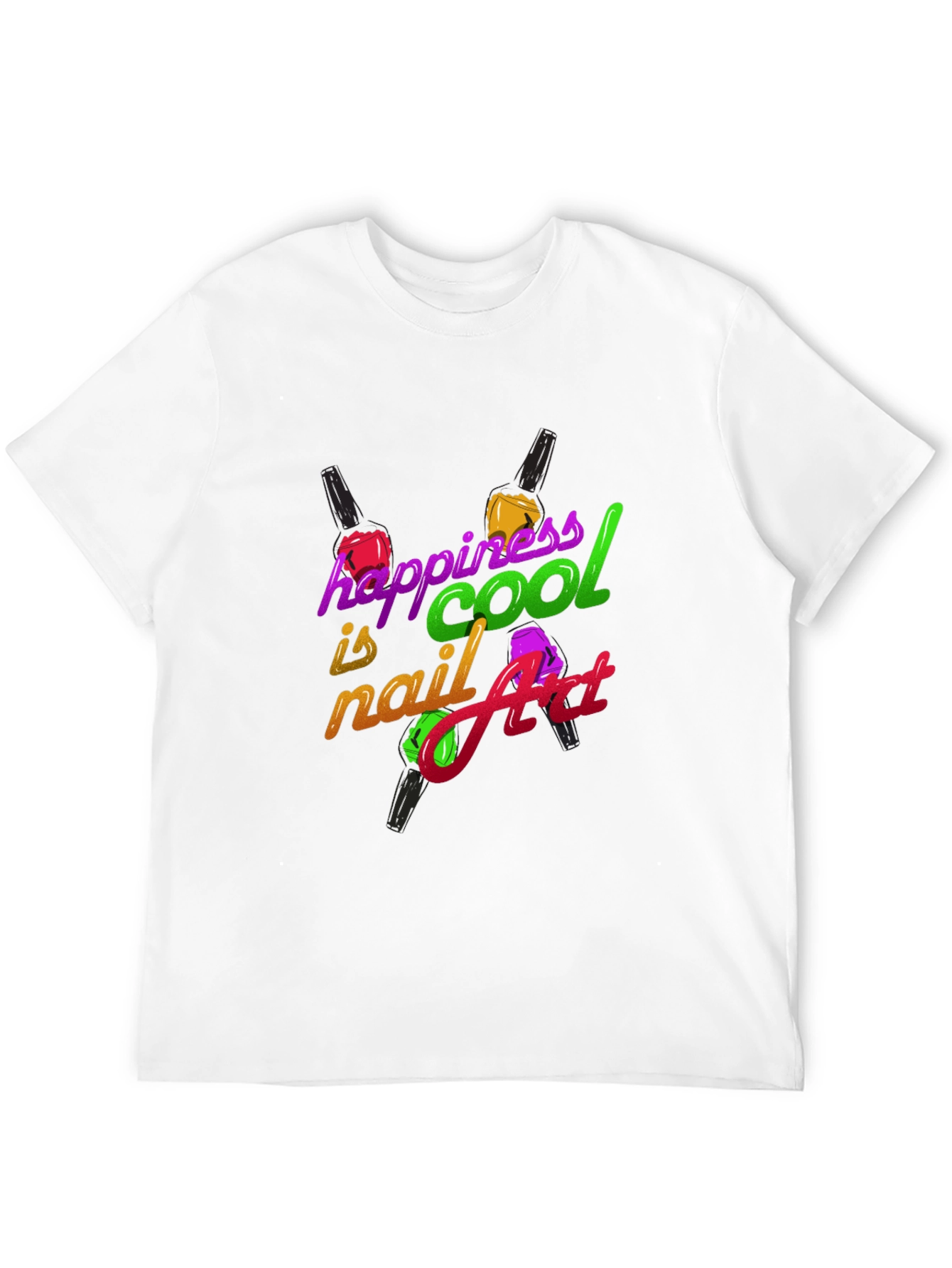Black Happiness is Cool Nail Art T-Shirt view 12