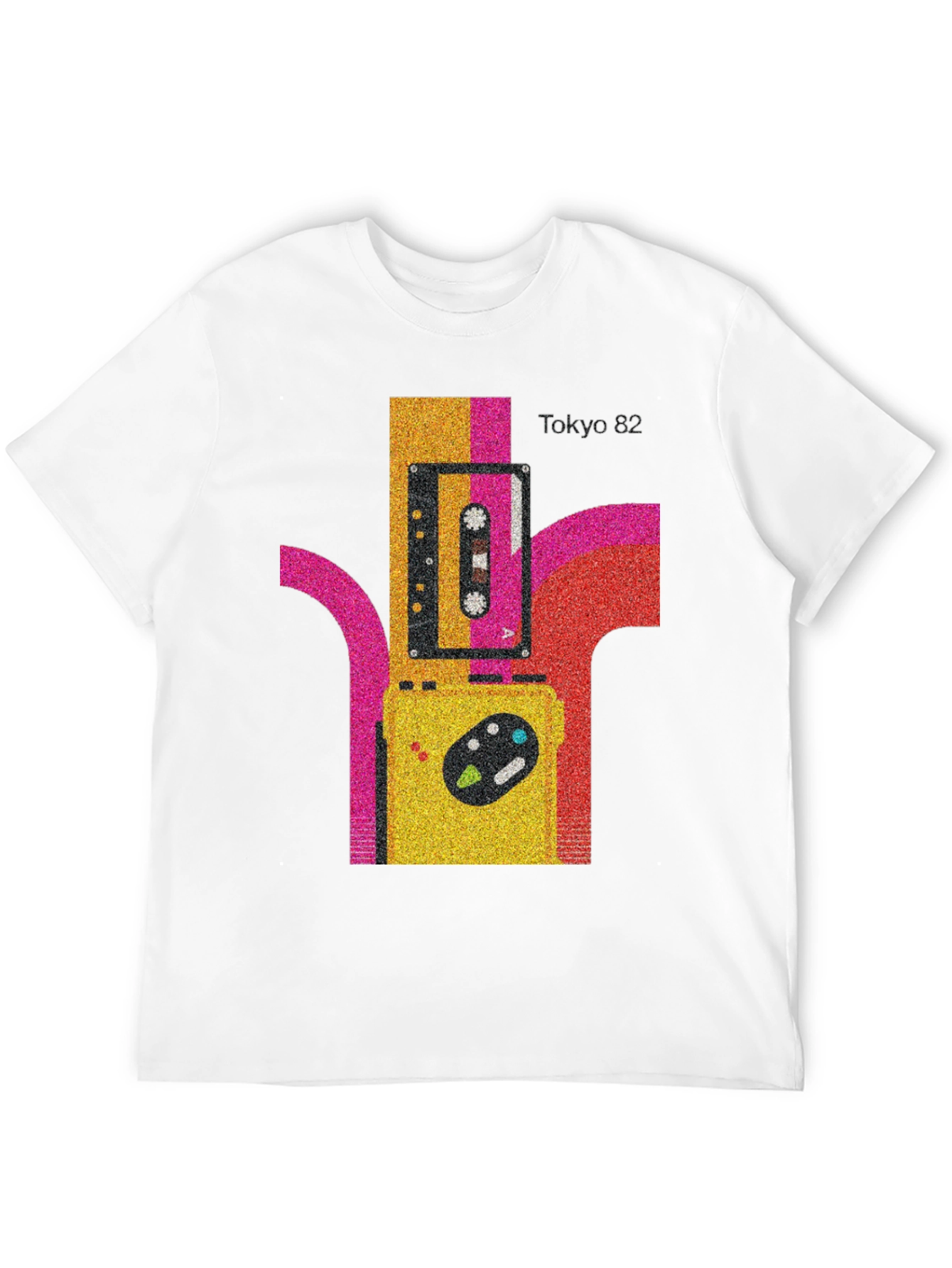 Black Tokyo 82 Retro Cassette Player Graphic Tee view 12