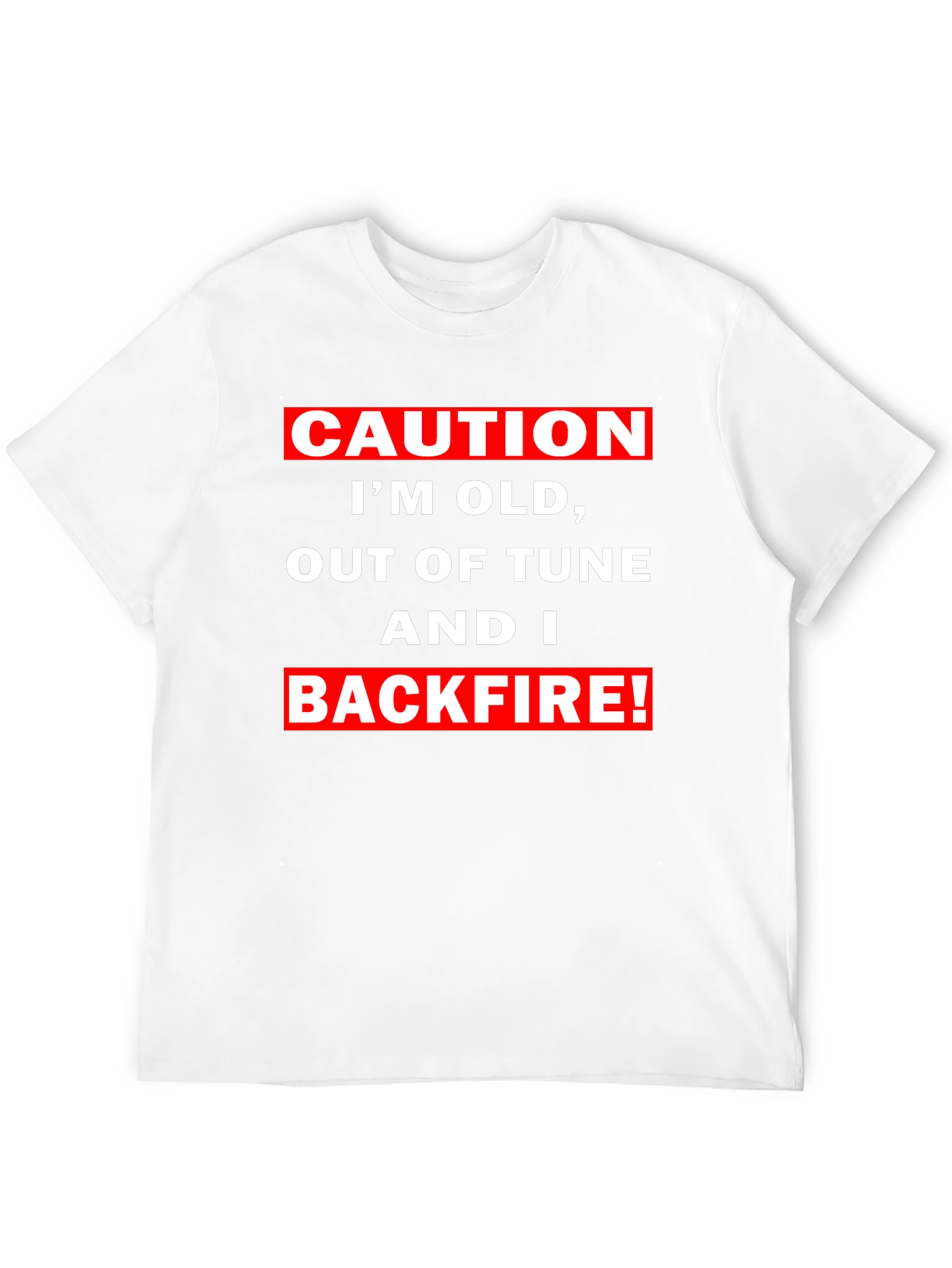 Black Caution I'm Old Funny Graphic T-Shirt view 12