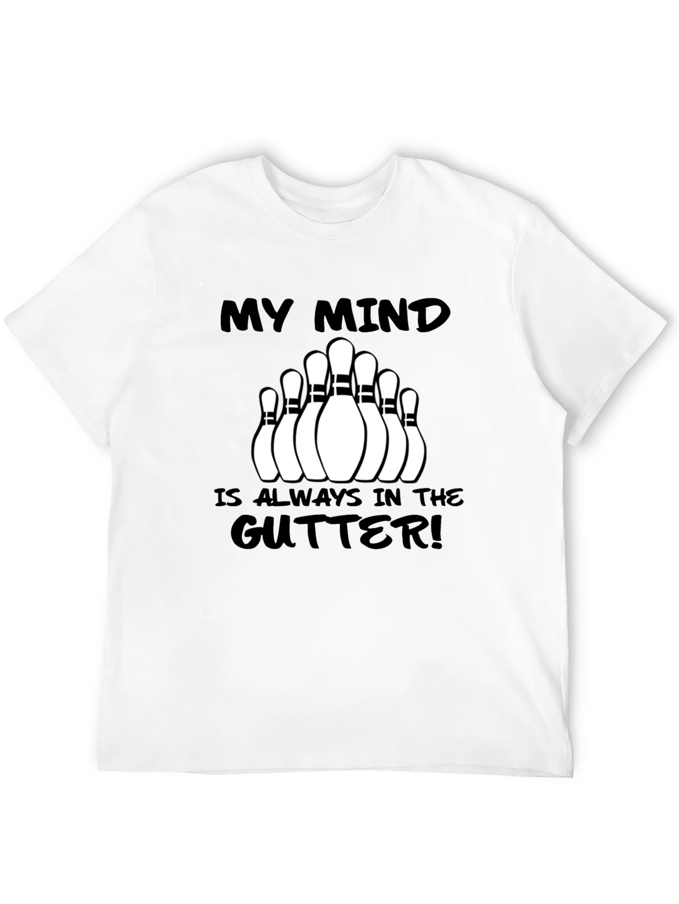 Black My Mind is Always in the Gutter Bowling T-Shirt view 12
