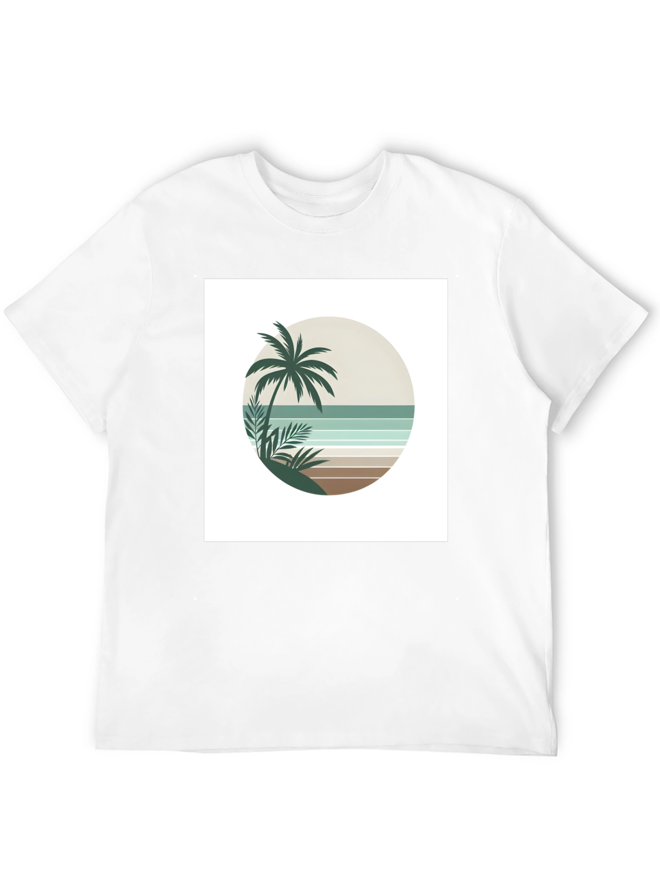 Black Retro Palm Tree Beach T-Shirt view 12