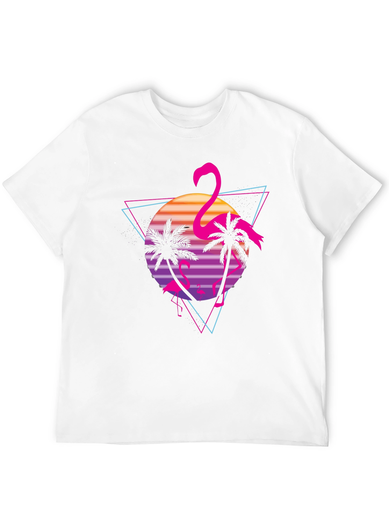 Black Retro Flamingo Sunset Graphic Tee view 12