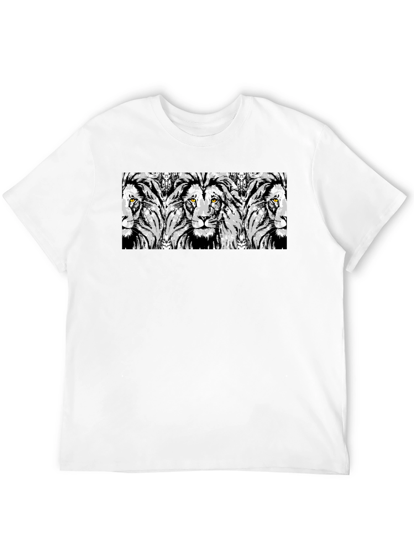 Black Lion Print Graphic Tee - Stylish Men's Black T-Shirt view 12