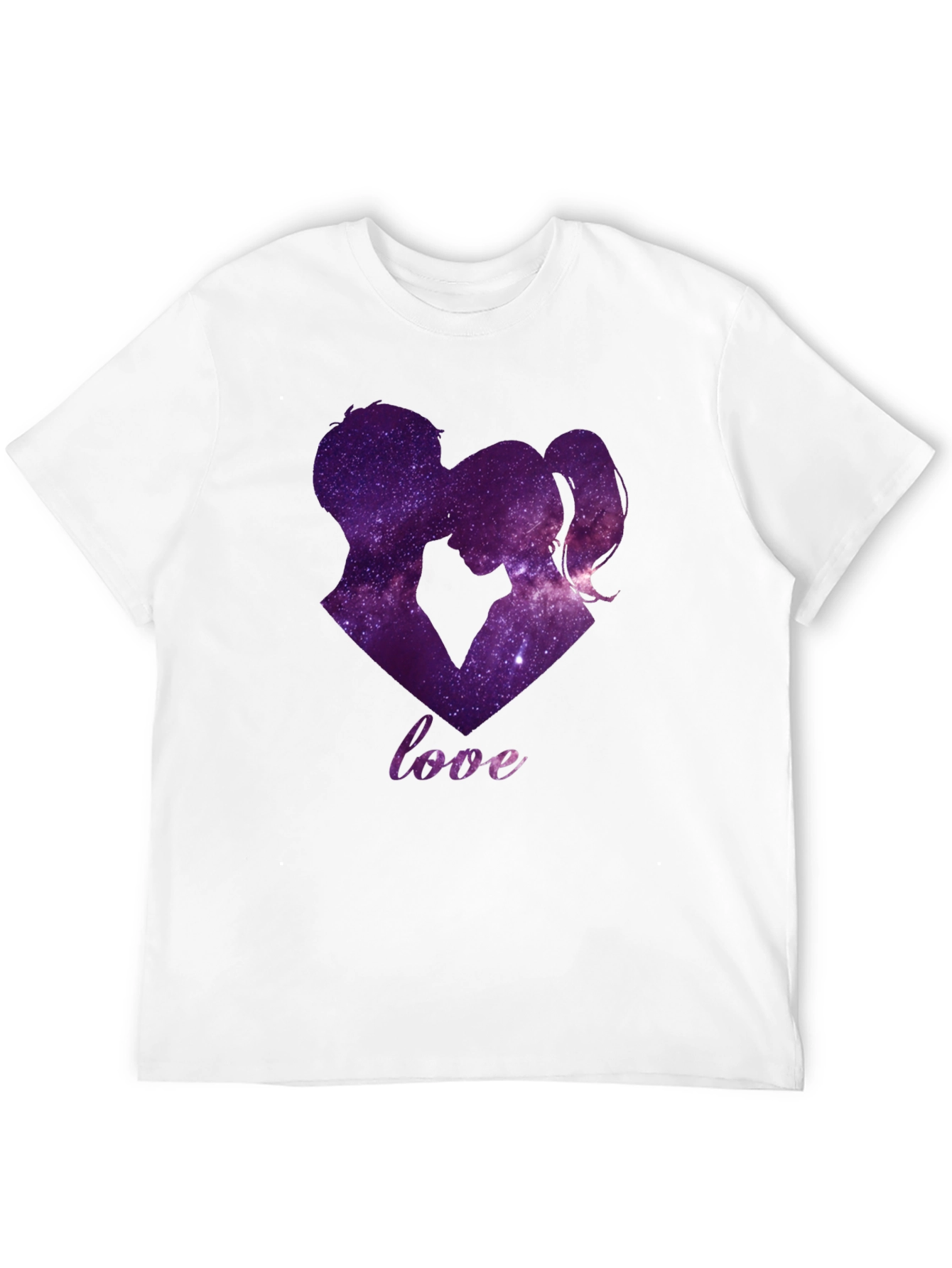 Black Galaxy Love T-Shirt - Romantic Couple Design view 12