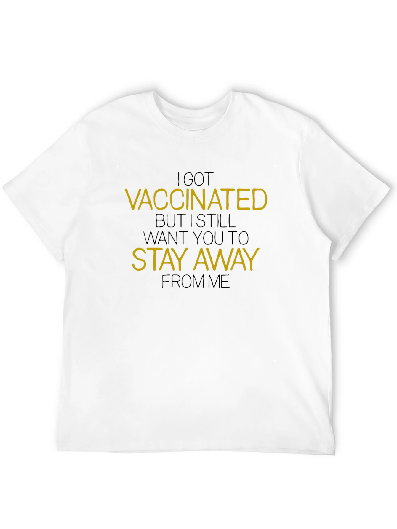 Black Vaccinated Stay Away Graphic Tee - Unisex Black T-Shirt view 12