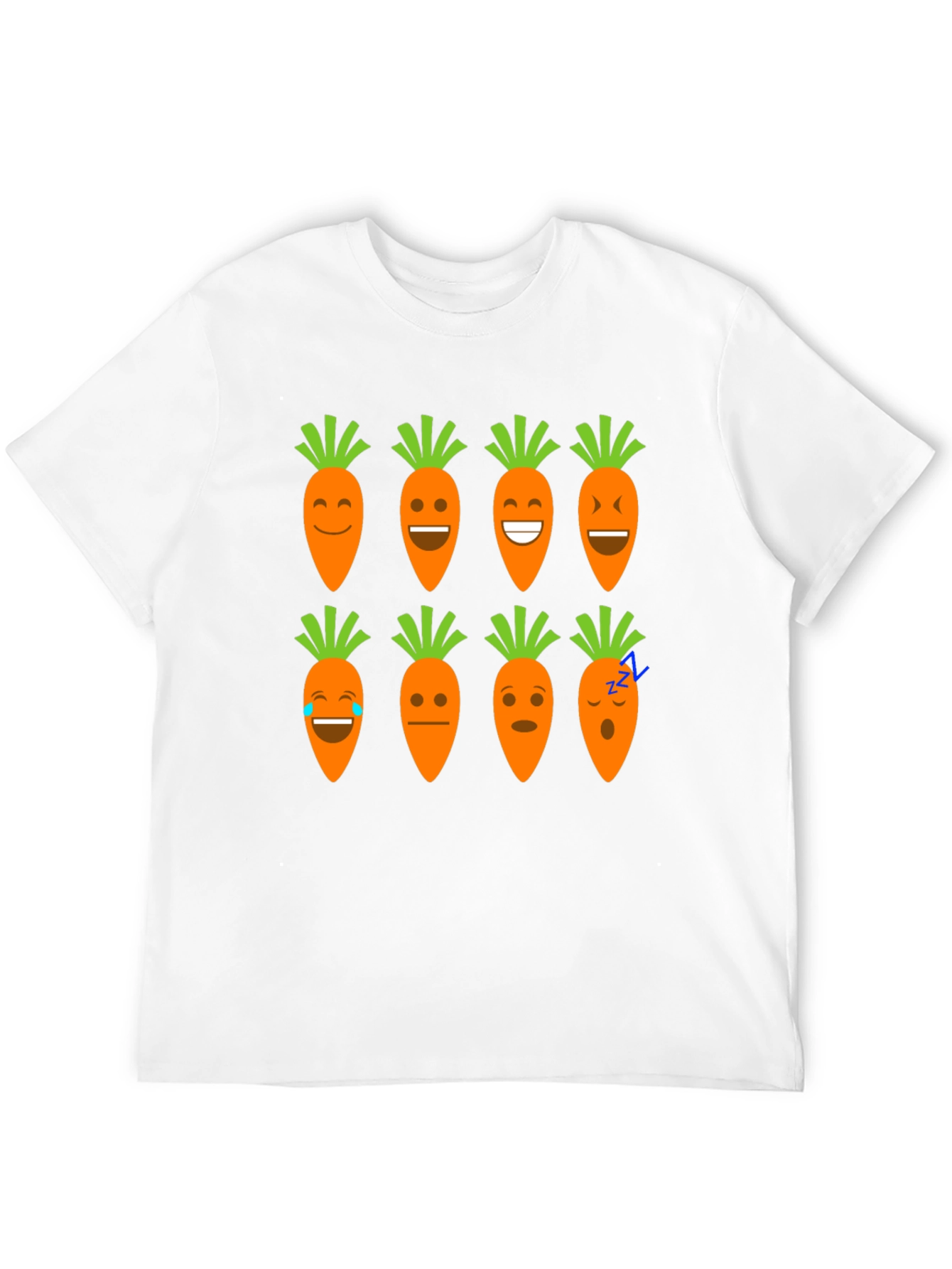 Black Funny Carrot Emoji Graphic Black T-Shirt view 12