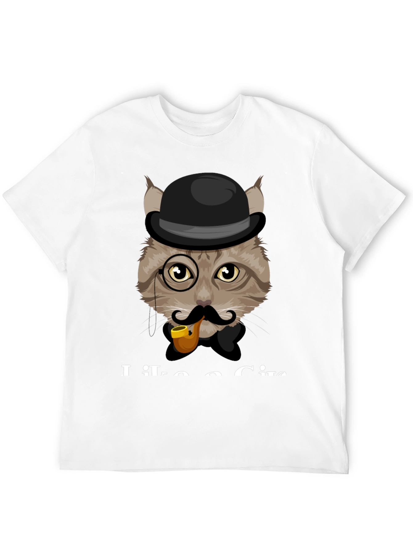 Black Cat Gentleman T-Shirt - Sophisticated Feline Design view 12