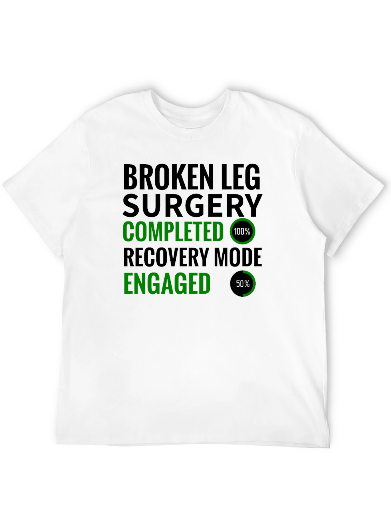 Black Broken Leg Surgery Recovery Mode T-Shirt view 12