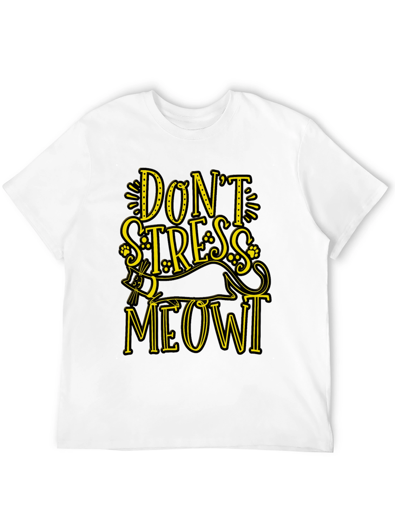 Black Don't Stress Meowt Black Graphic Tee view 12