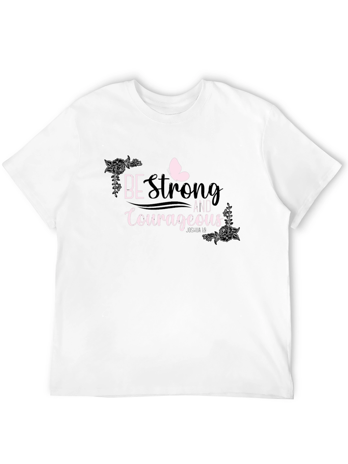 Black Be Strong and Courageous Graphic Tee view 12