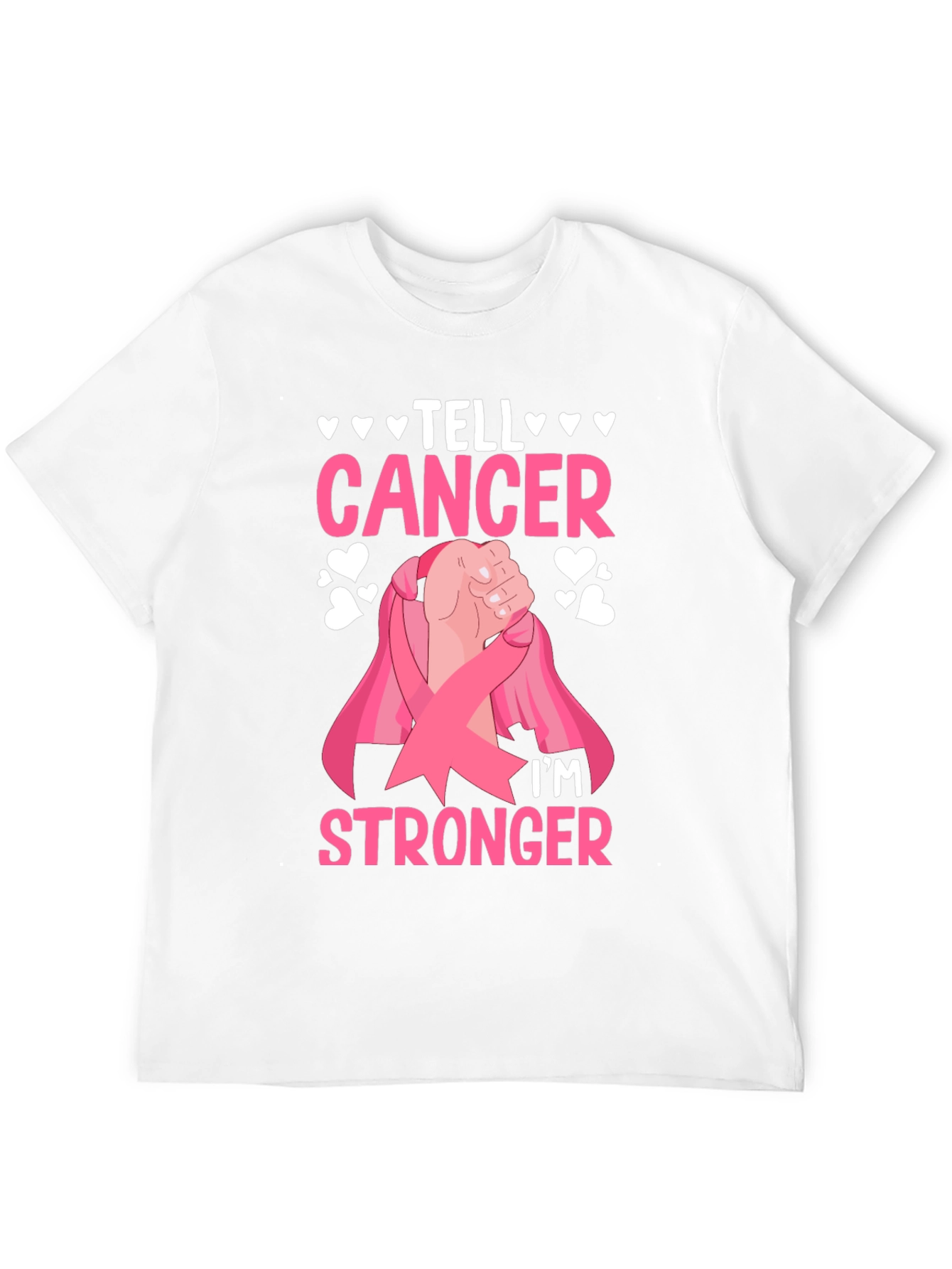 Black Tell Cancer I'm Stronger T-Shirt view 12
