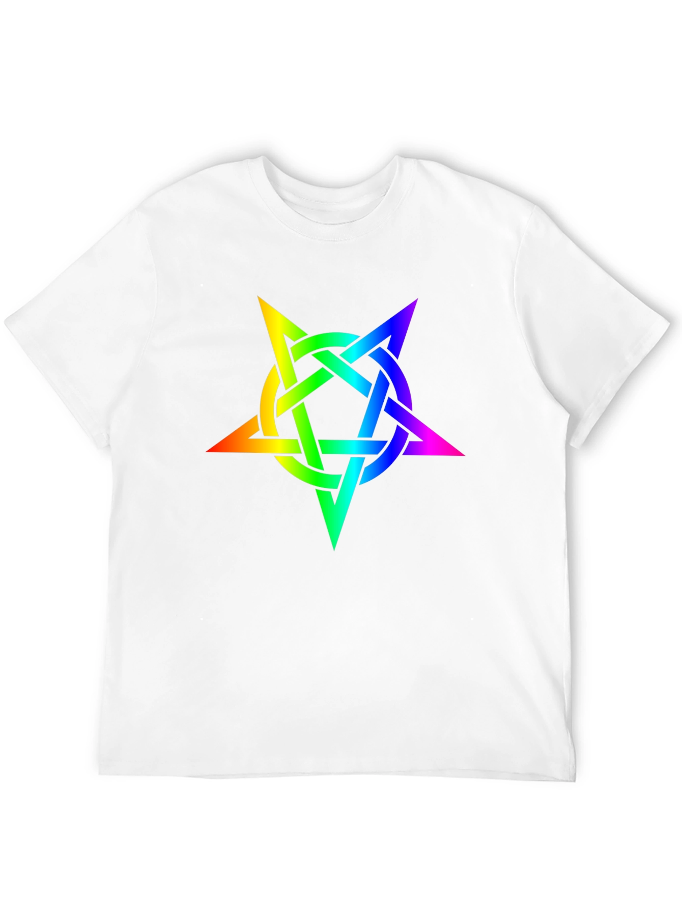 Black Rainbow Pentagram Black T-Shirt view 12