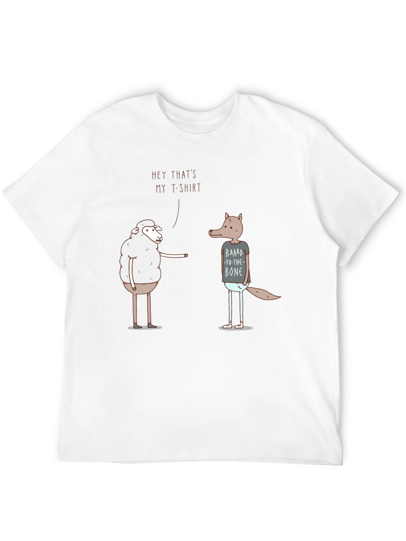 Black Funny Sheep & Wolf Graphic T-Shirt - Hey That's My T-Shirt! view 12