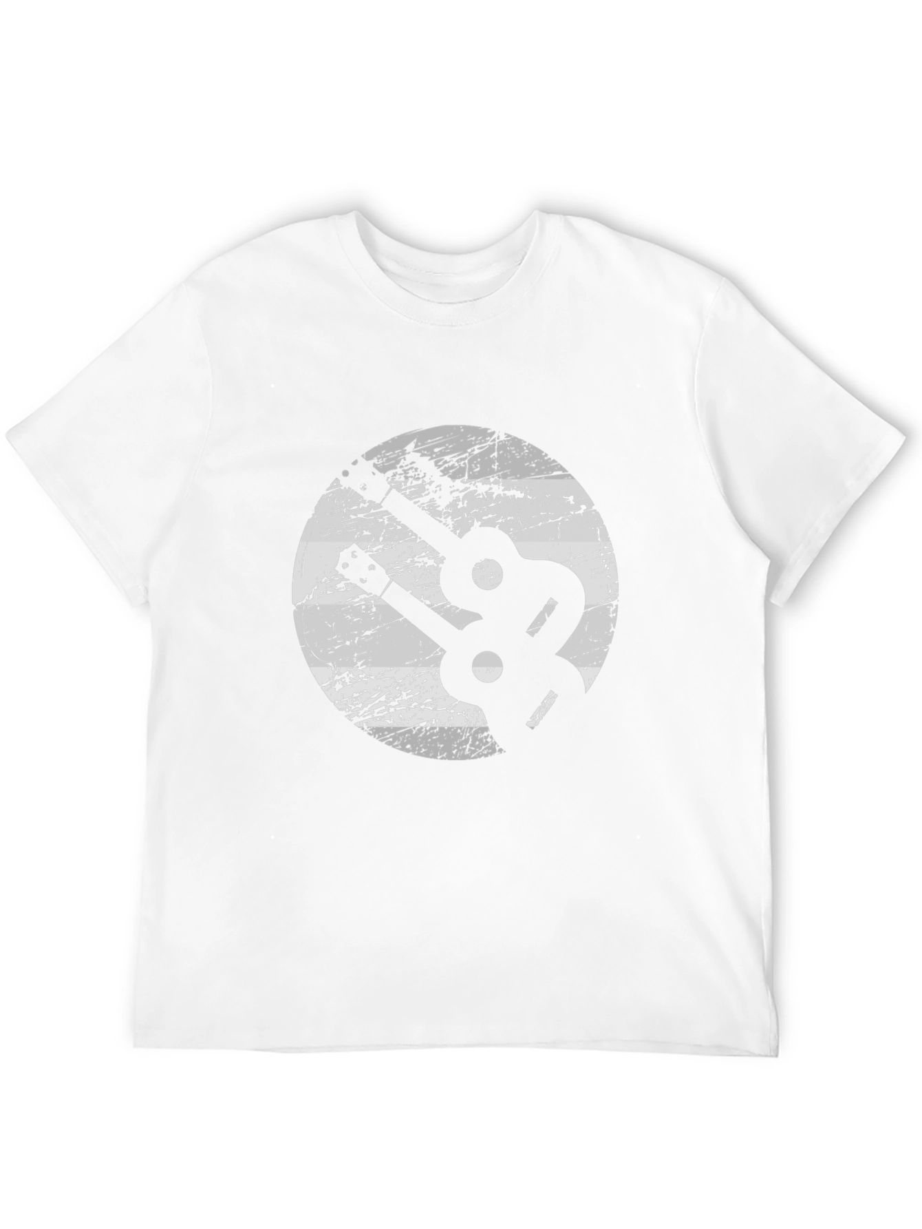 Black Retro Guitar T-Shirt - Yin Yang Music Tee view 12