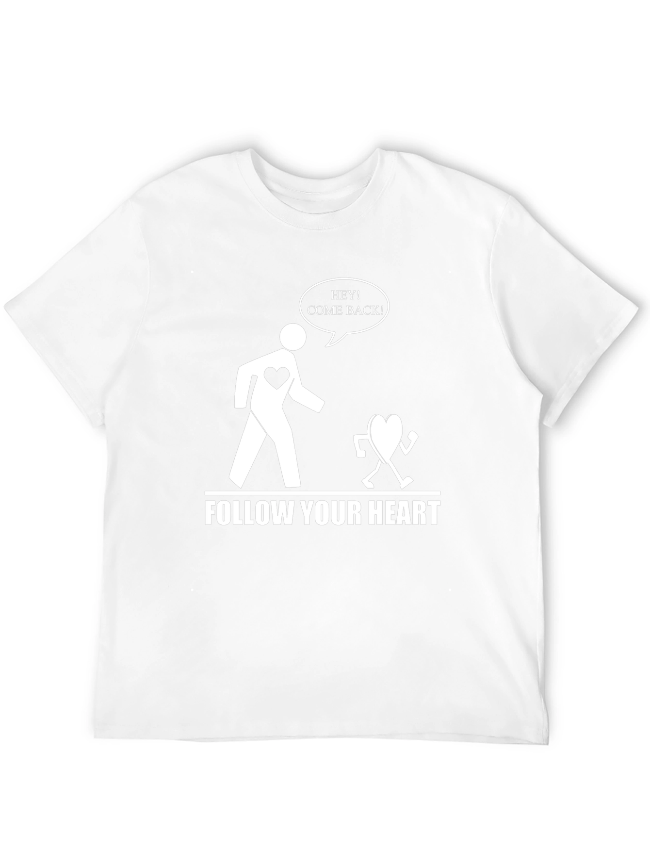 Black Follow Your Heart Funny Graphic Tee - Black view 12
