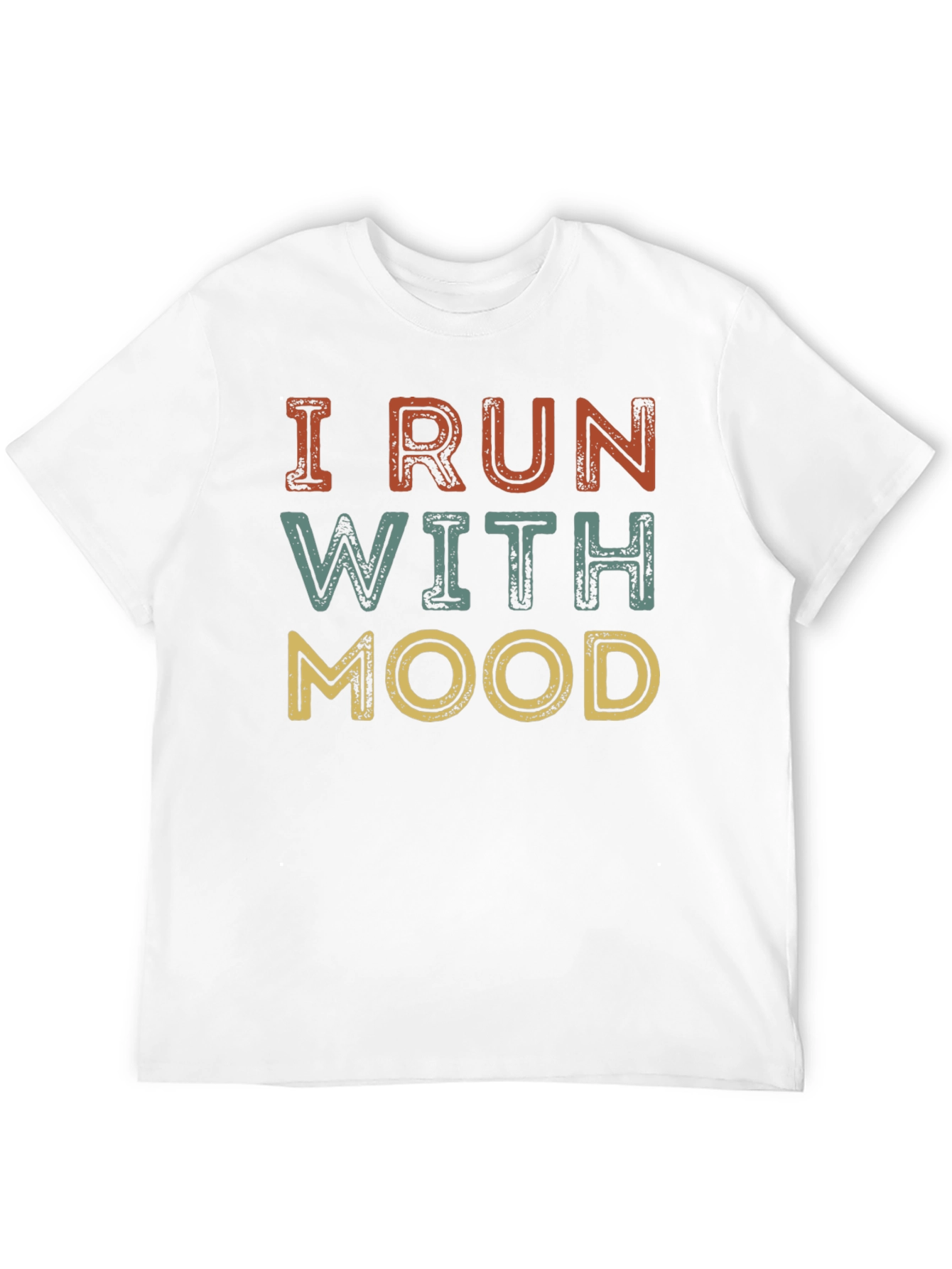 Black I Run With Mood T-Shirt - Unisex Retro Design view 12