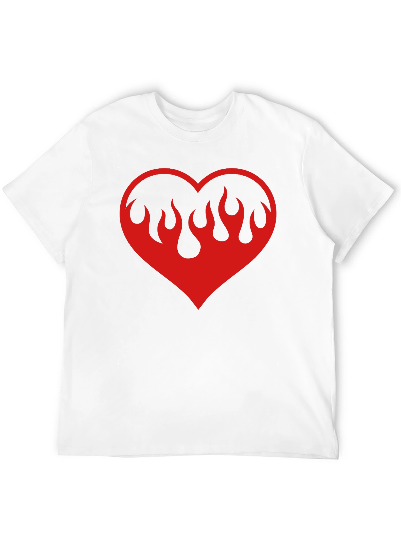 Black Flaming Heart Graphic Tee - Black Cotton Blend view 12