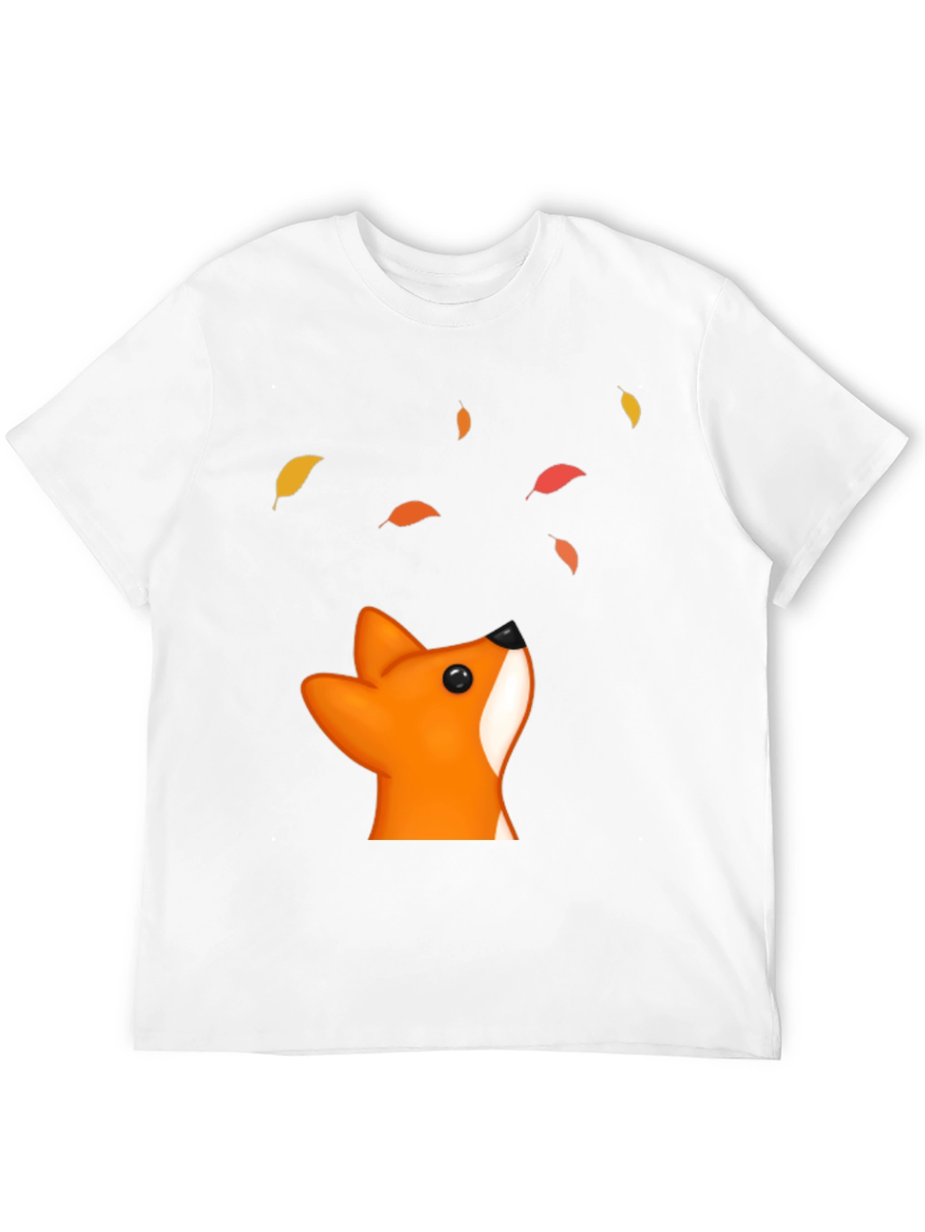 Black Fox & Falling Leaves Graphic T-Shirt - Black view 12