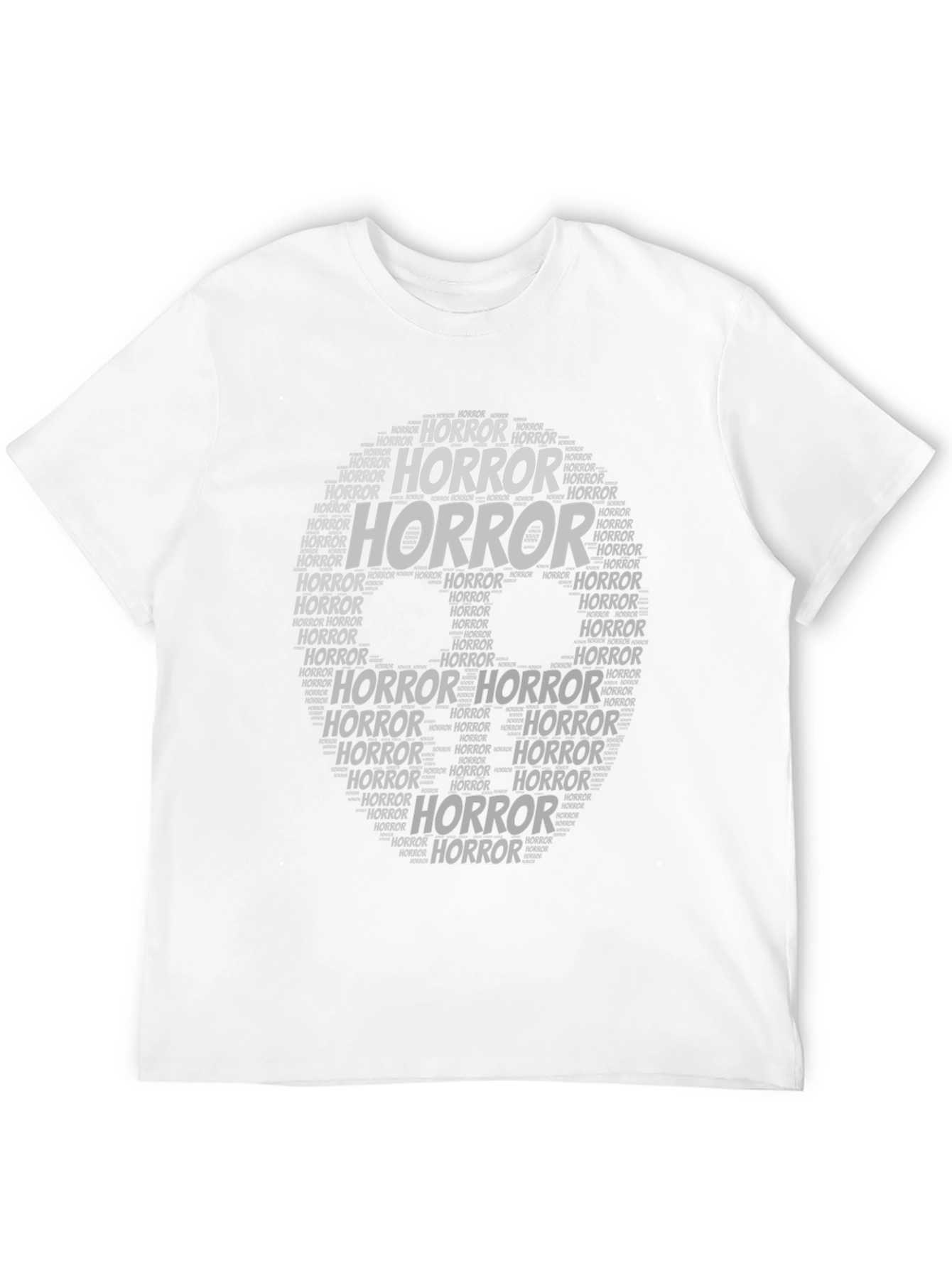 Black Horror Word Art T-Shirt view 12