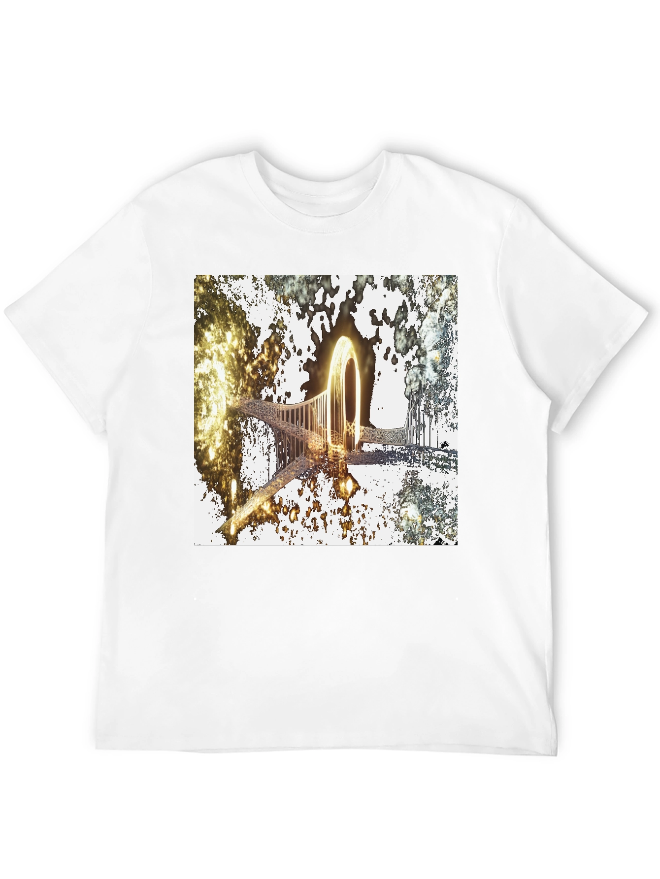 Black Abstract Glowing Portal Graphic Tee - Modern Streetwear view 12