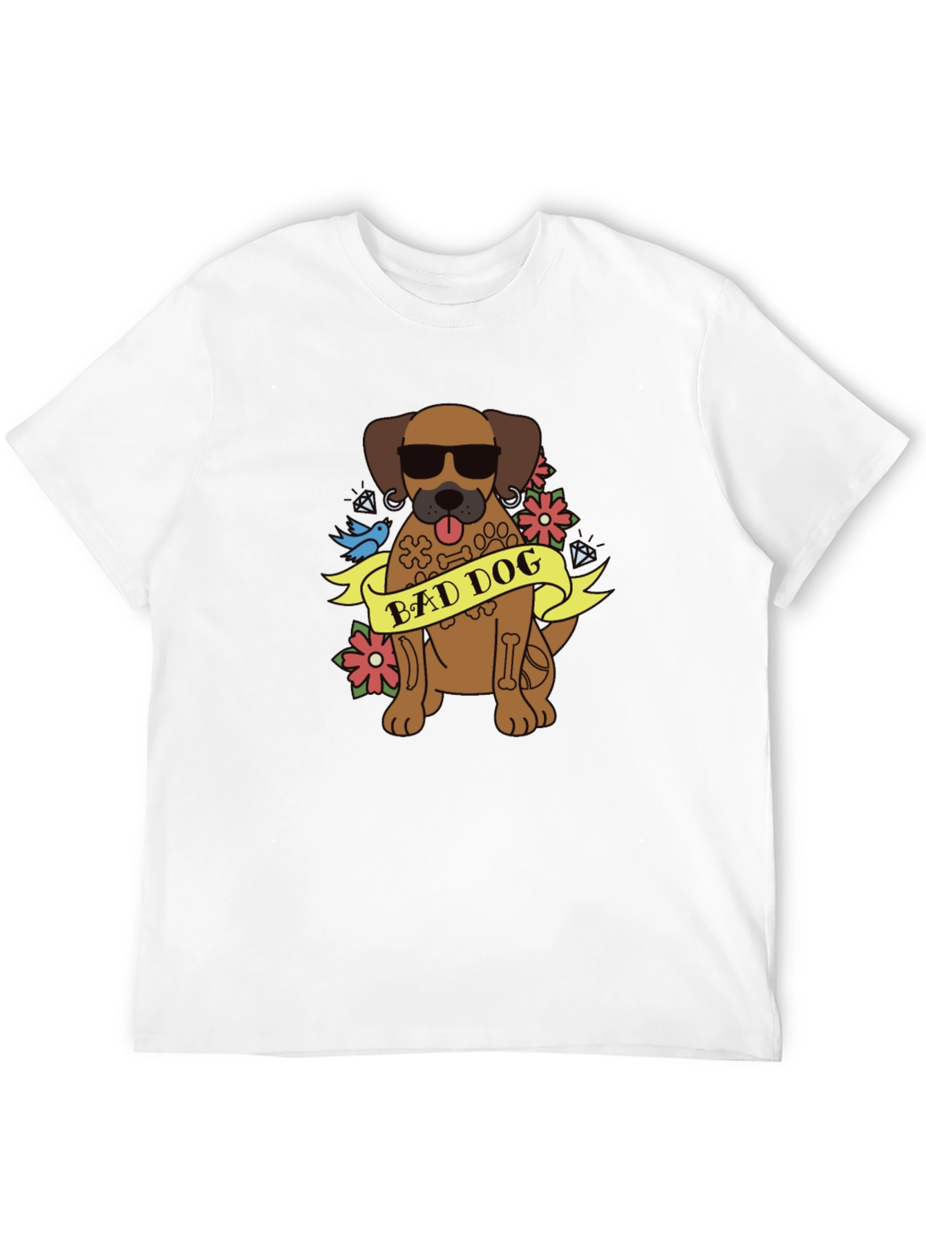 Bad Dog Graphic T-Shirt - Cool Canine Tee - 12