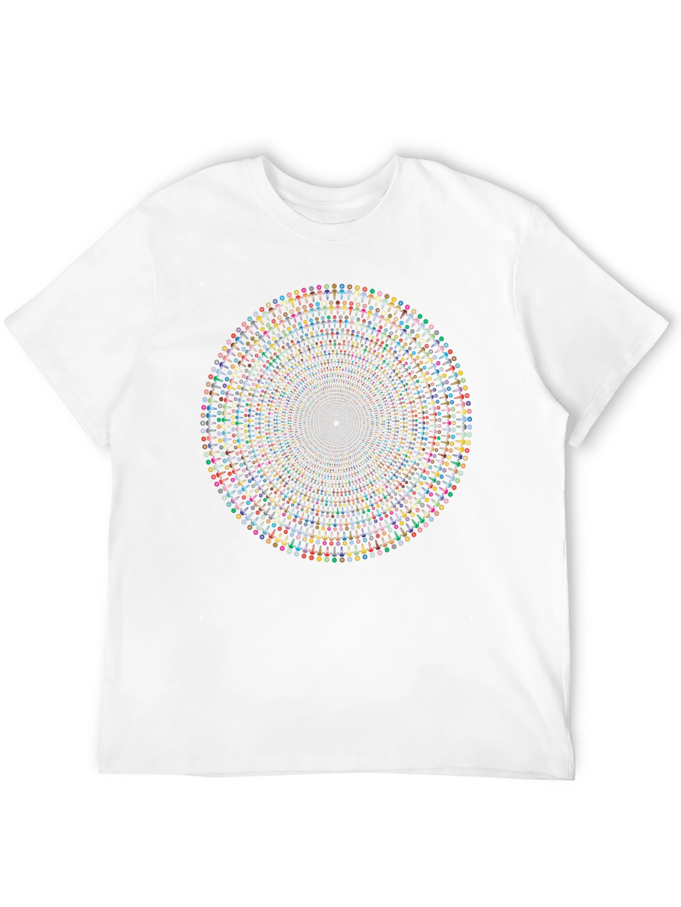 Black Circle of People T-Shirt - Optical Illusion view 12