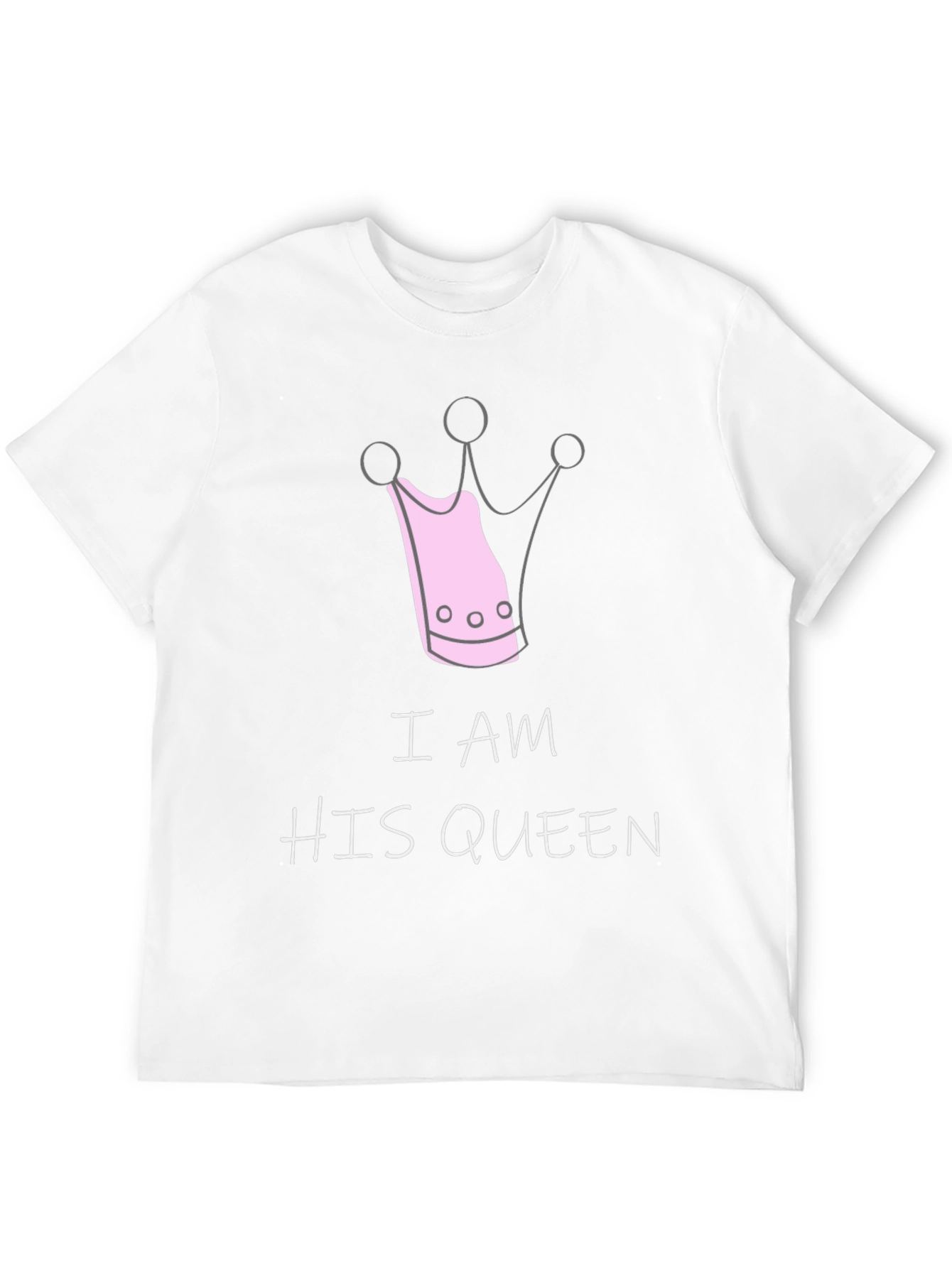 Black I Am His Queen Graphic T-Shirt - Cute Couples Tee view 12