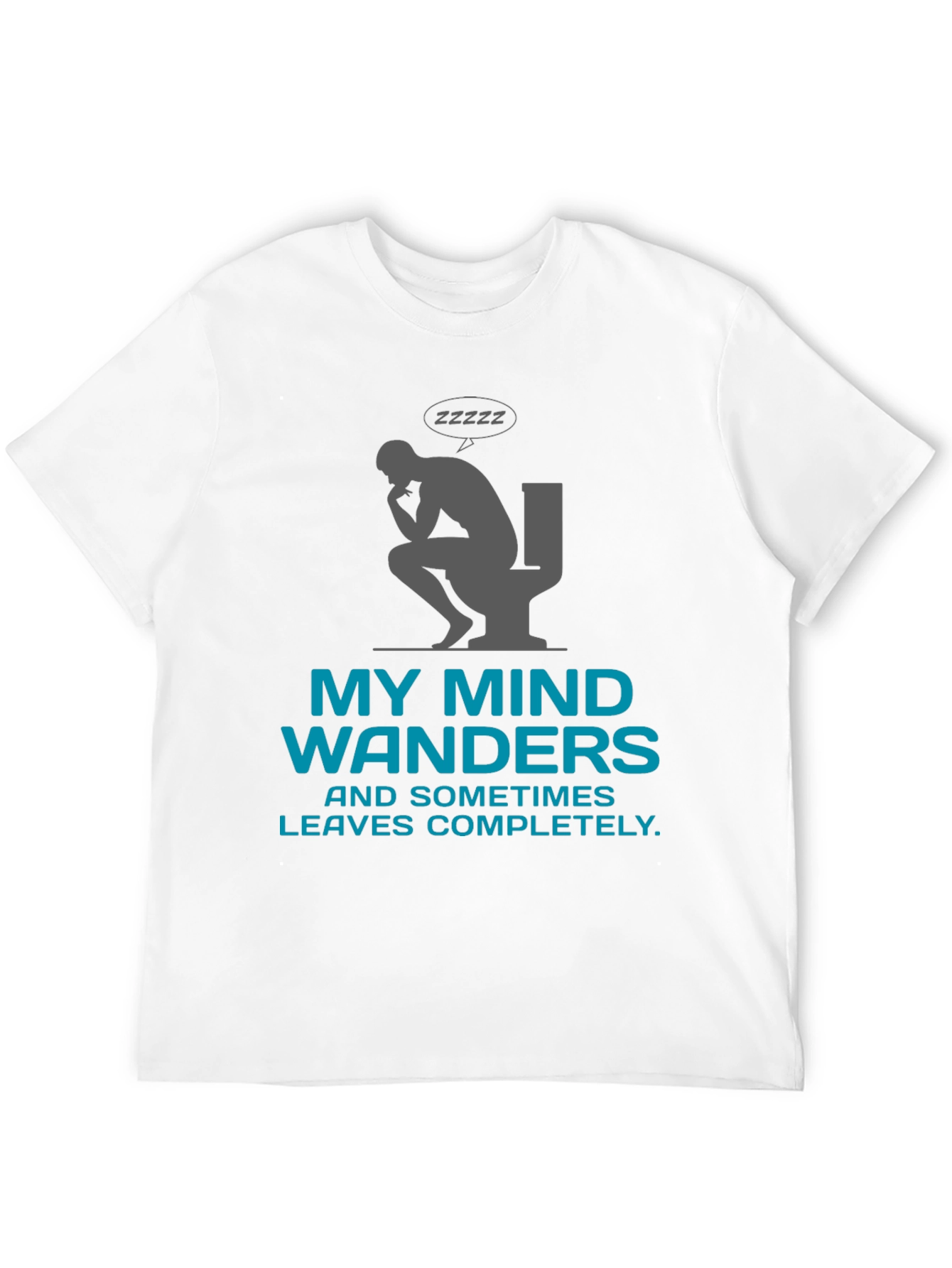 Black My Mind Wanders Funny Graphic Tee view 12