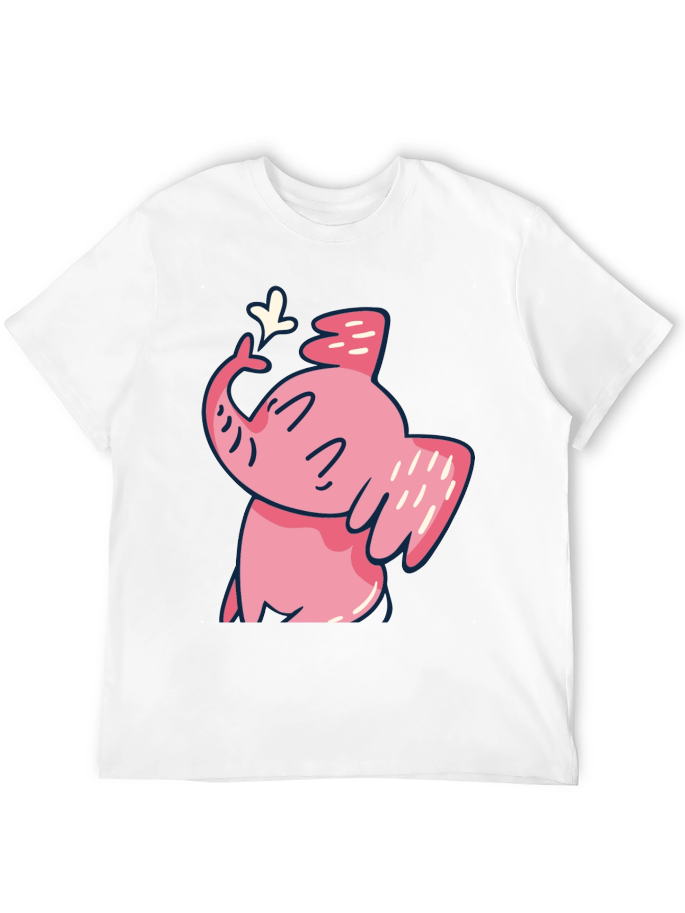 Black Cute Pink Elephant Graphic T-Shirt view 12